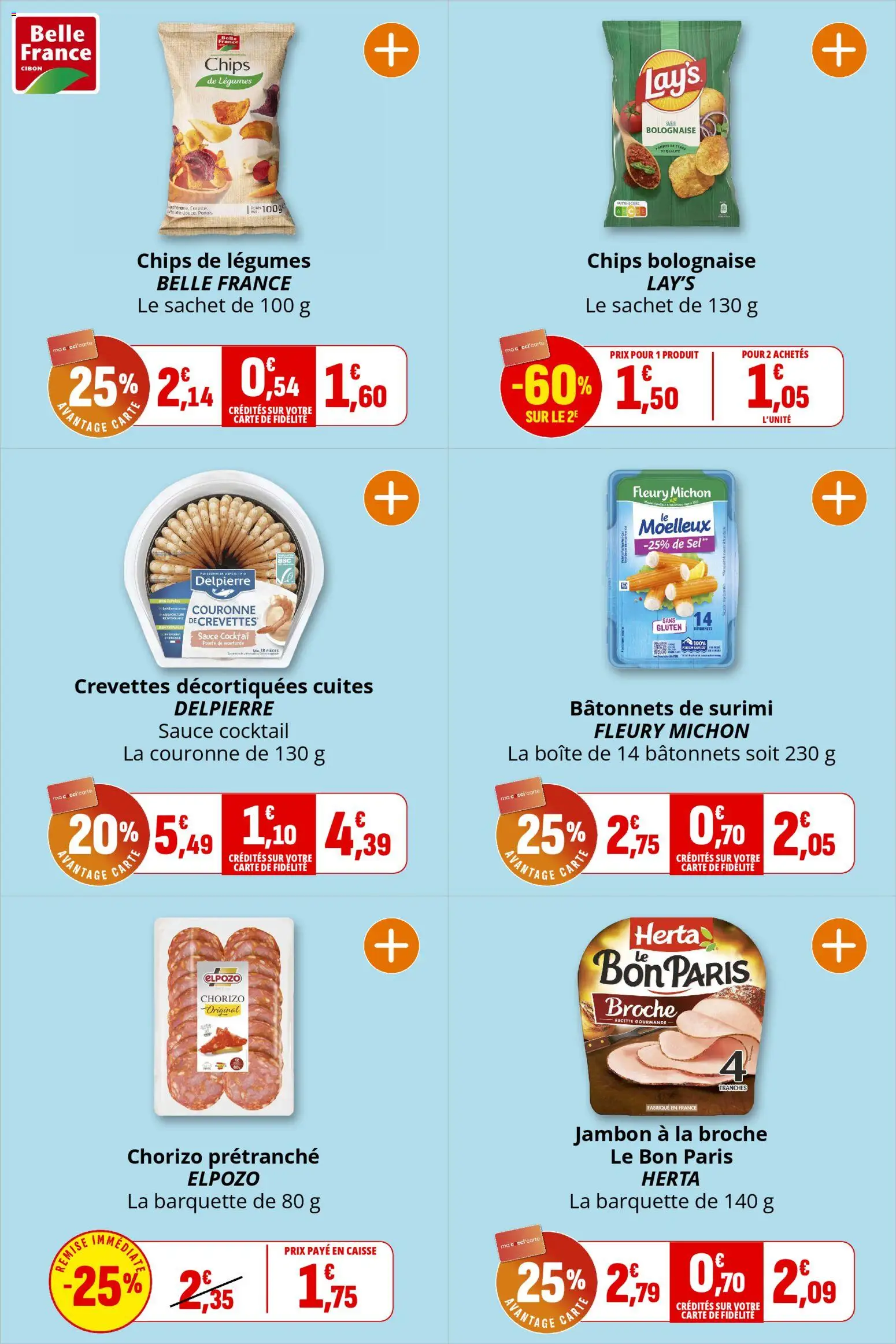 {H1} | Page: 5 | Produits: Chorizo, Crevettes, Sel, Chips