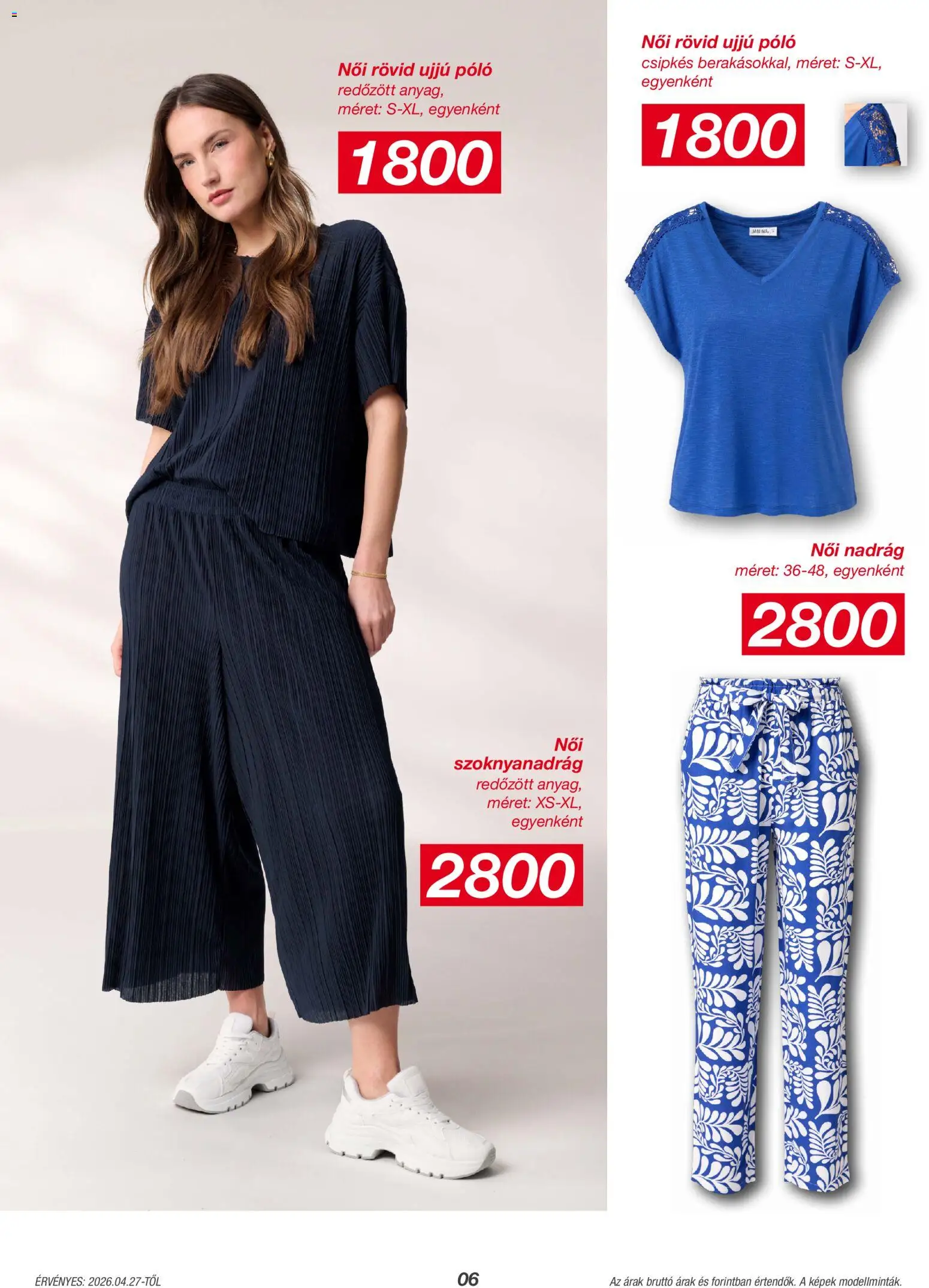 Kik akciós ujság - amely érvényes a következő dátumtól: 27.04.2026 | Oldal: 6 | Termékek: Női nadrág, Nadrág