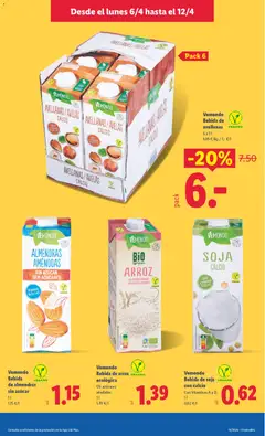 Vista previa Vemondo Bebida de almendras sin azúcar, 1 l válido desde el 06.04.2026 | Página: 13 | Productos: Arroz, Bebida de almendras, Bebida de almendras sin azúcar, Bebida de arroz