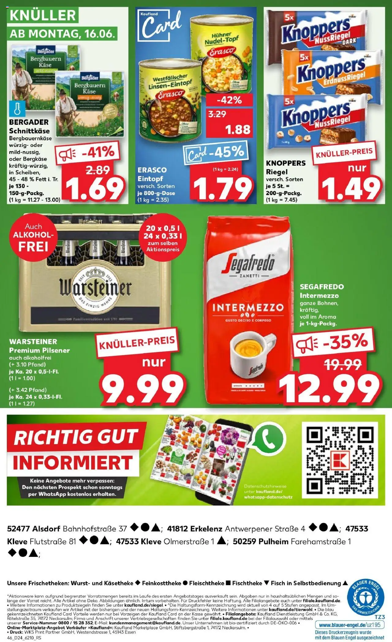 Kaufland prospekt Erkelenz	 - gültig ab dem 16.06.2025 | Seite: 7 | Produkte: Käse, Warsteiner, Wurst, Erasco