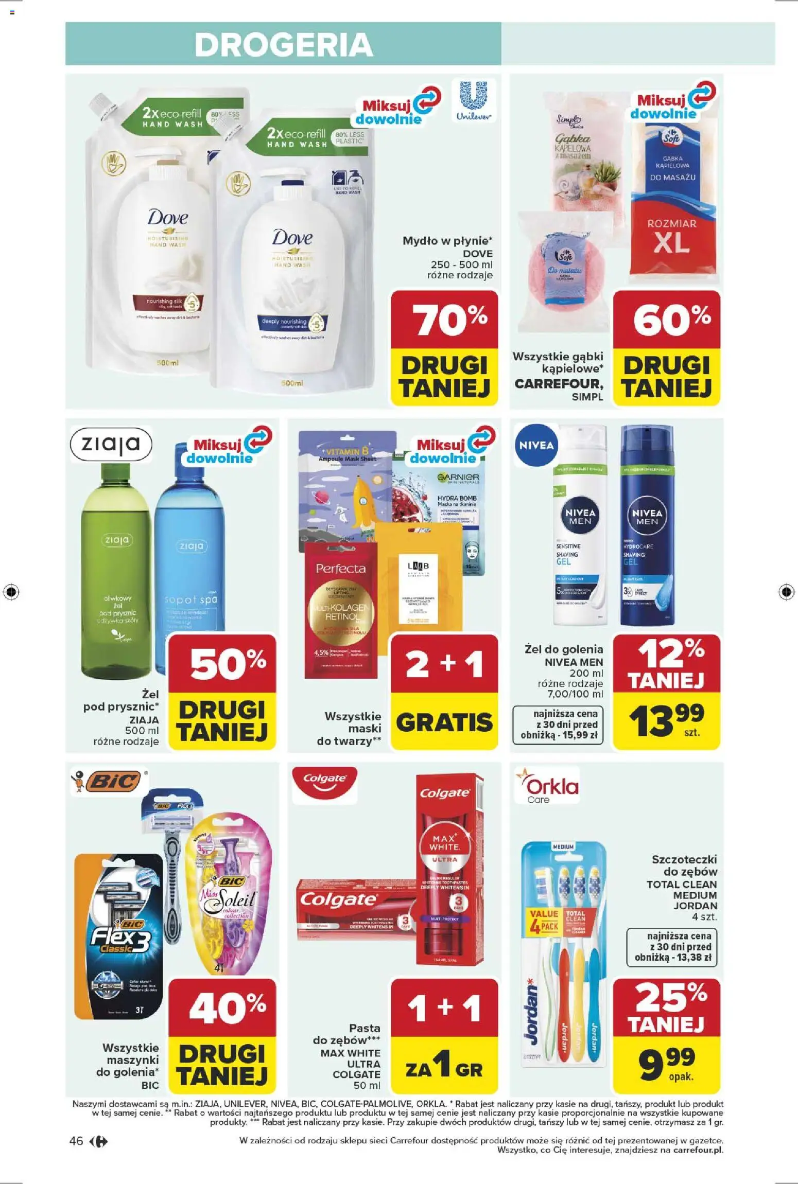 Carrefour gazetka od 13.04.2026 | Strona: 48 | Produkty: Drogeria, Prysznic, Gąbka, Mydło
