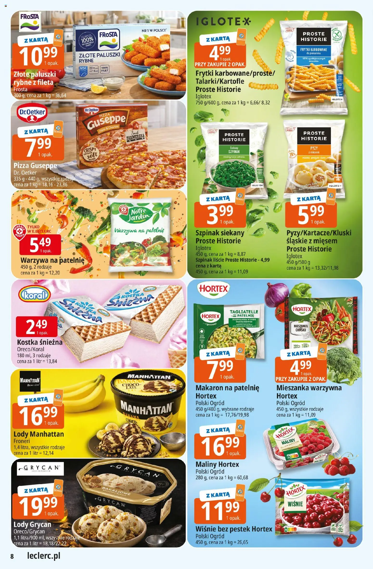 E.Leclerc Gazetka - Elbląg od 24.02.2026 | Strona: 8 | Produkty: Szpinak, Wiśnie, Patelnie, Frytki karbowane