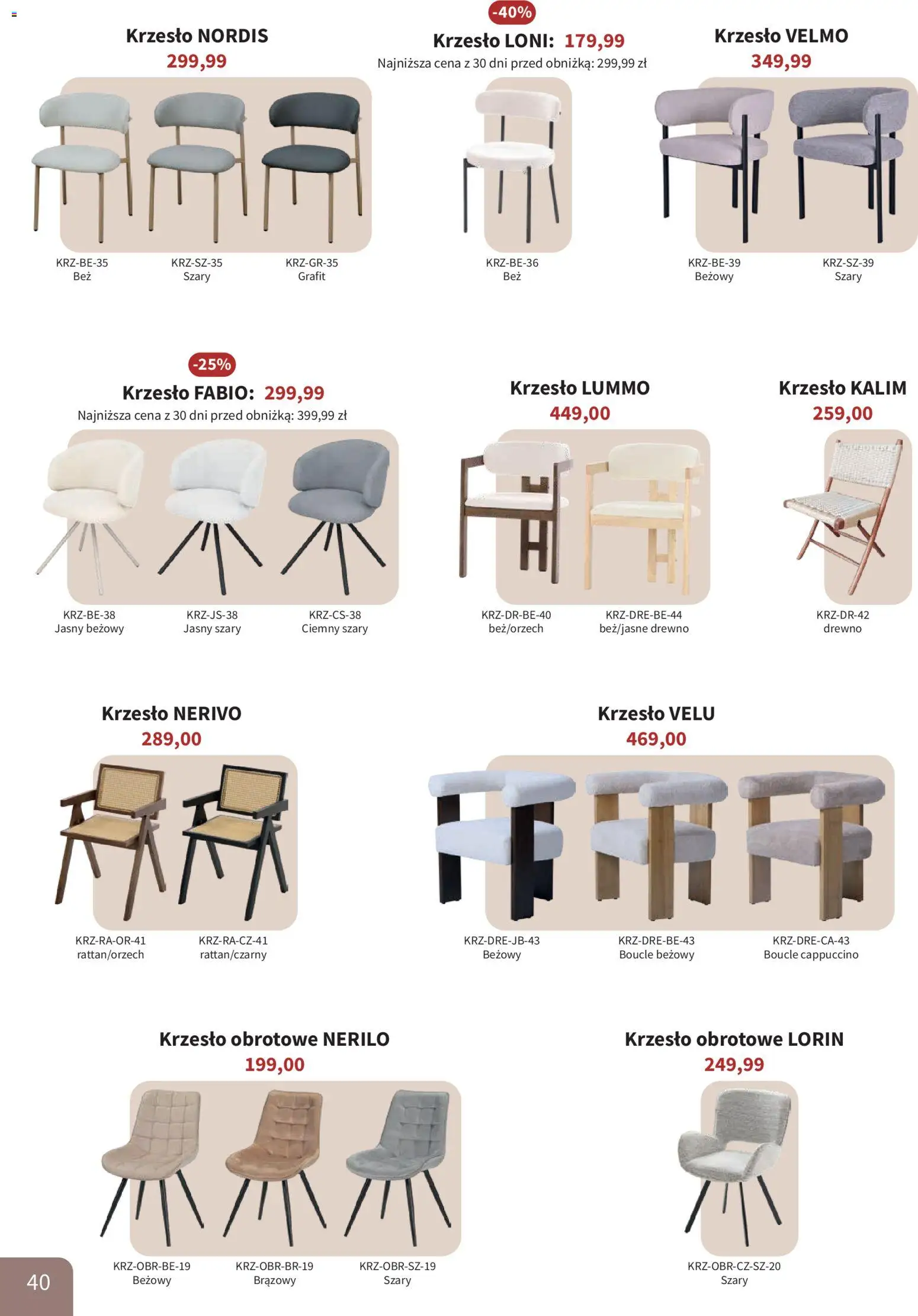 Bodzio Katalog od 01.01.2026 | Strona: 40 | Produkty: Cappuccino, Krzesło