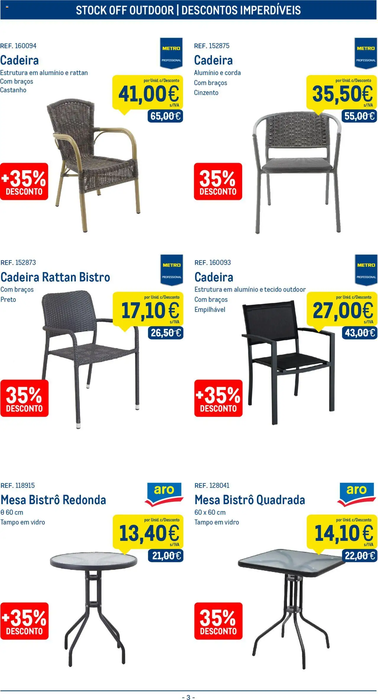 Makro - Stock off outdoor │ válido de 12.09.2025 | Página: 3 | Produtos: Corda, Mesa, Cadeira