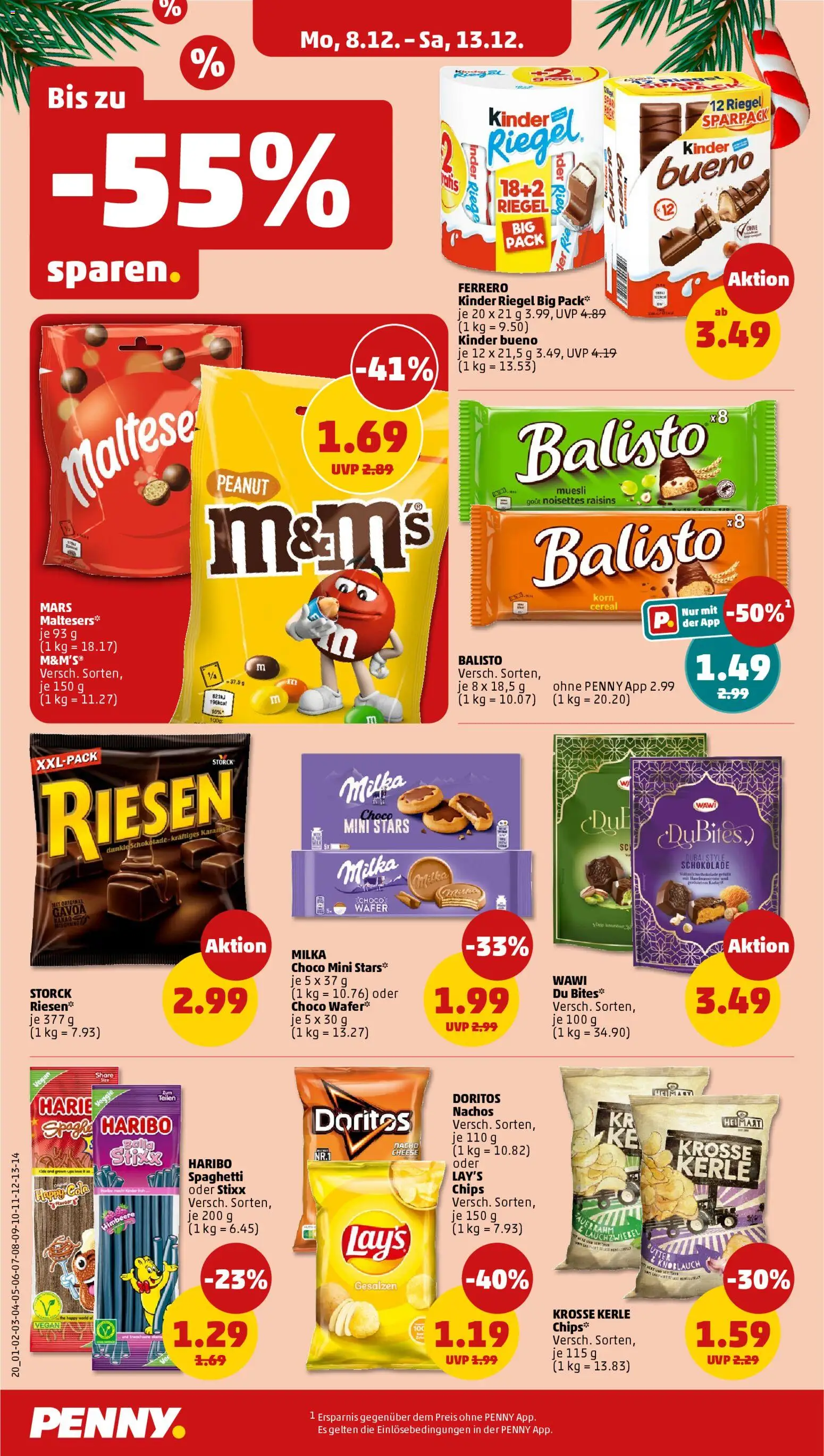Penny Prospekt 	 – gültig ab 08.12.2025 | Seite: 24 | Produkte: Schokolade, Nachos, Milka, Himbeere