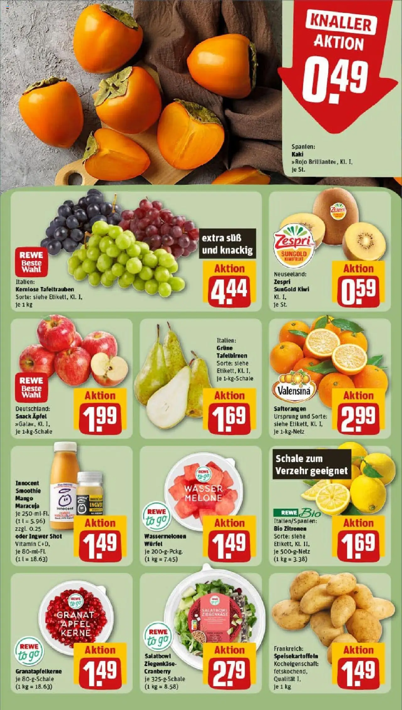 Rewe prospekt Schleswig	 – gültig ab 13.10.2025 | Seite: 6 | Produkte: Ziegenkäse, Valensina, Wasser, Kiwi