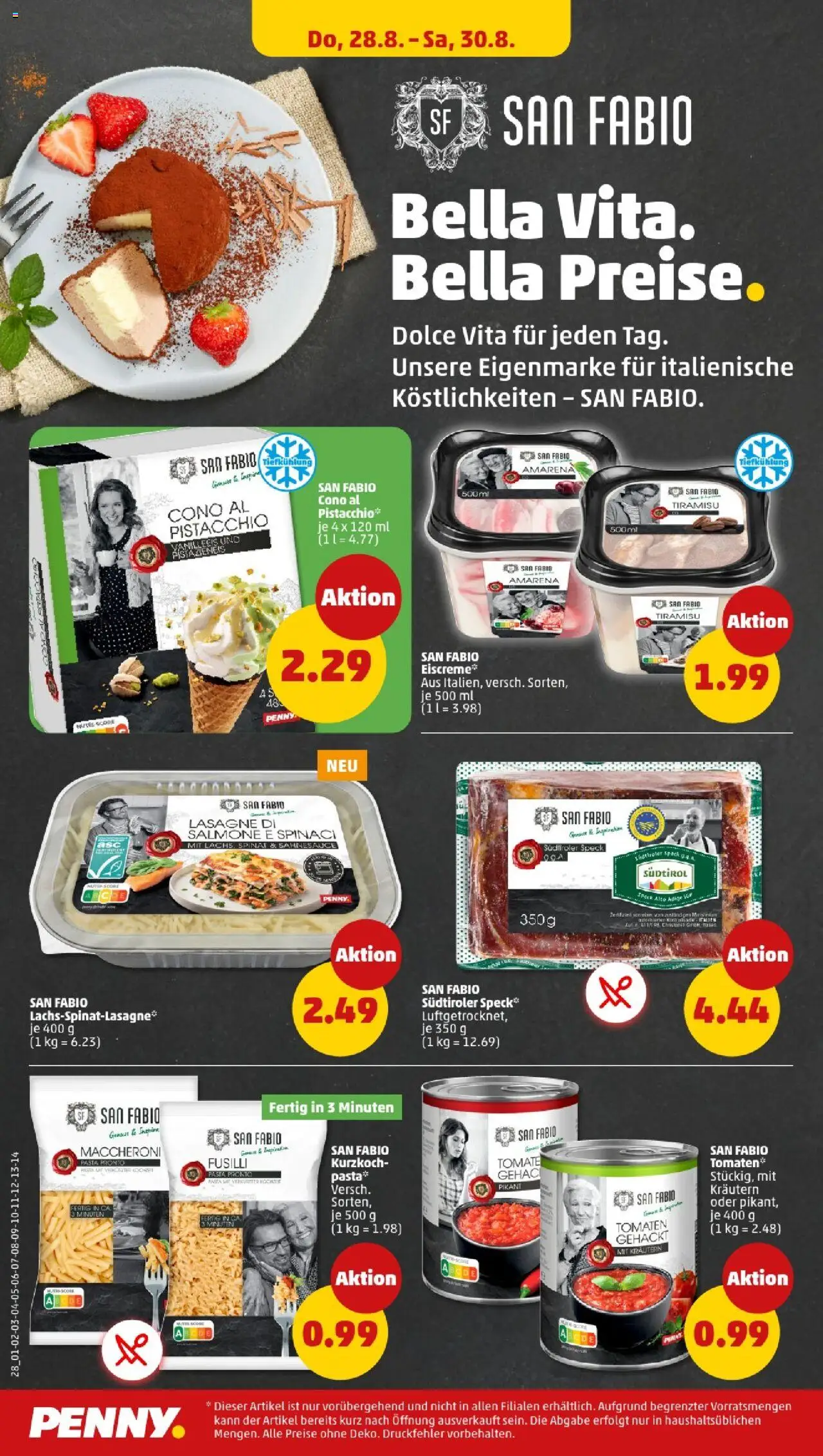 Penny - Bayern  - gültig ab dem 25.08.2025 | Seite: 28 | Produkte: Tomaten, Eiscreme, Pasta