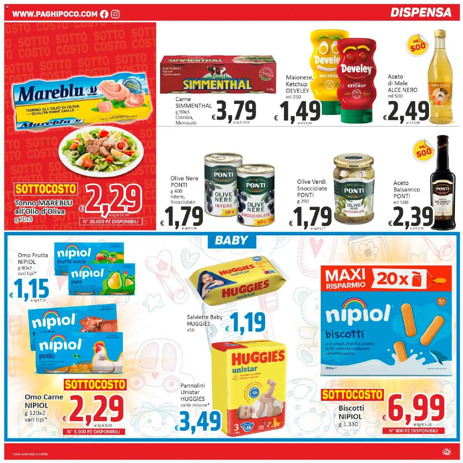 Volantino Paghi Poco del 31.10.2025 | Pagina: 15 | Prodotti: Mele, Ketchup, Frutta, Pera