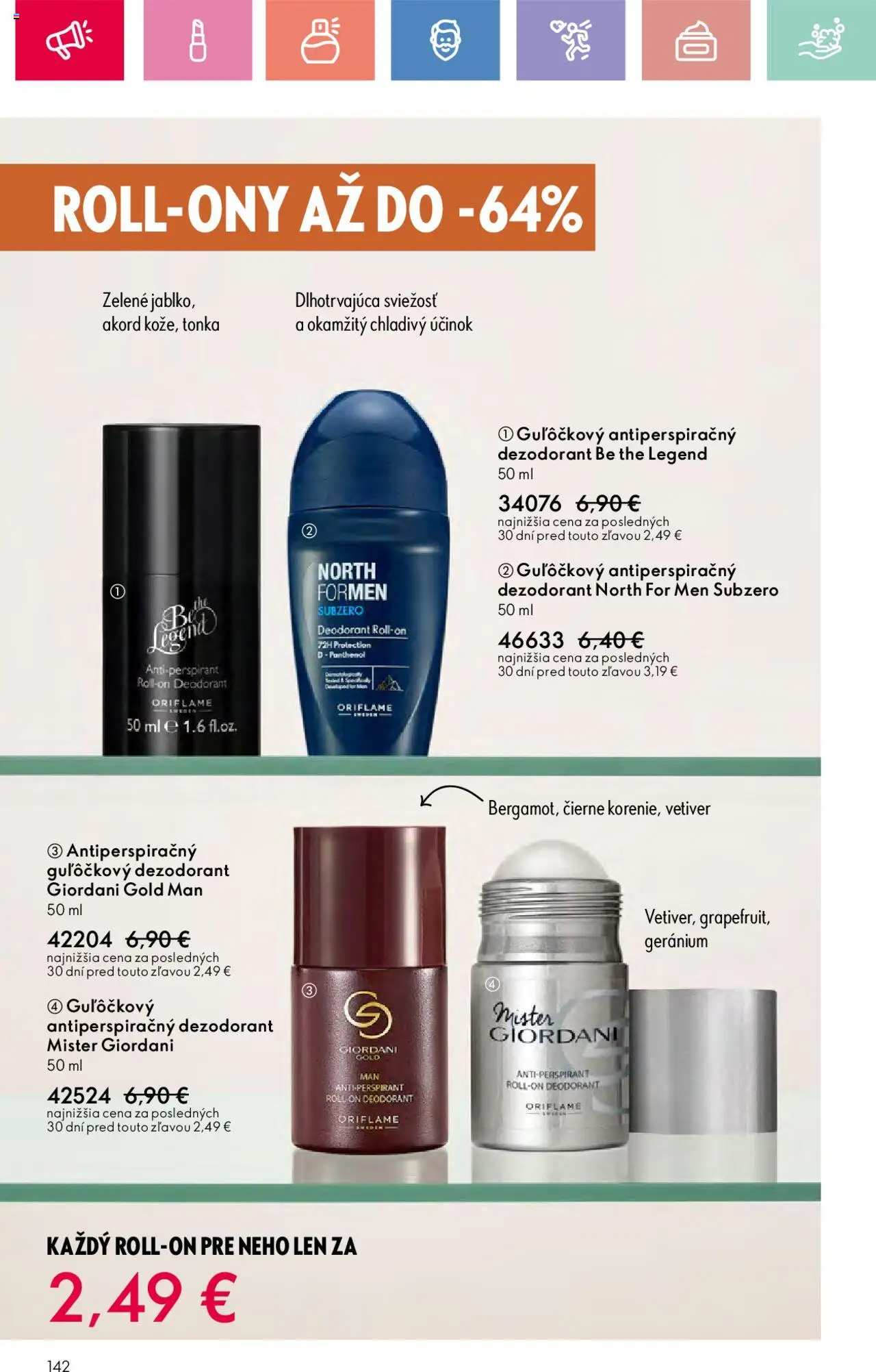 Katalóg Oriflame 12 2025 │ platný od 17.08.2025 | Strana: 142 | Produkty: Dezodorant, Antiperspirant