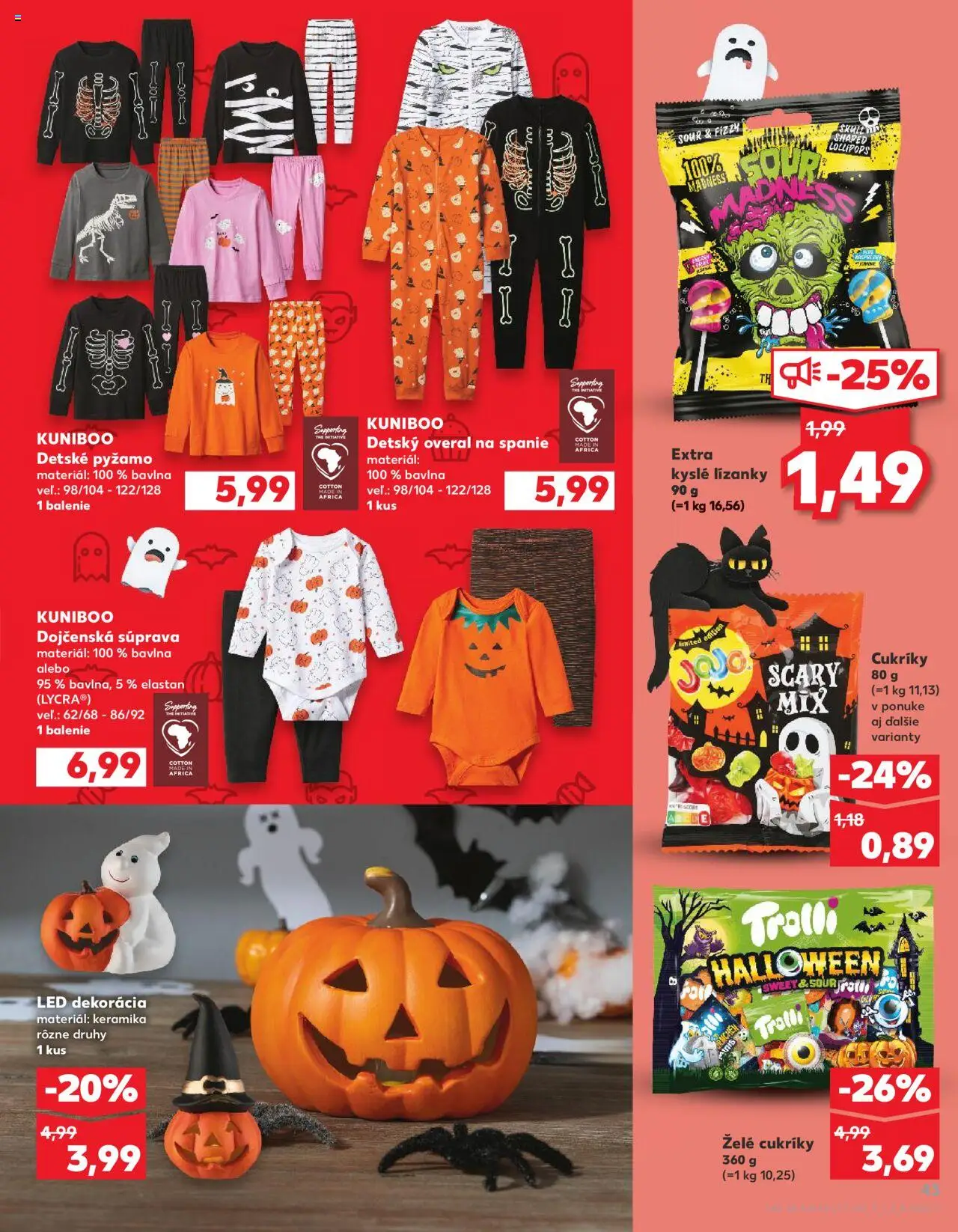 Nové Kaufland akcie – leták je platný od 23.10.2025 | Strana: 43 | Produkty: Led, Overal, Cukríky, Pyžamo