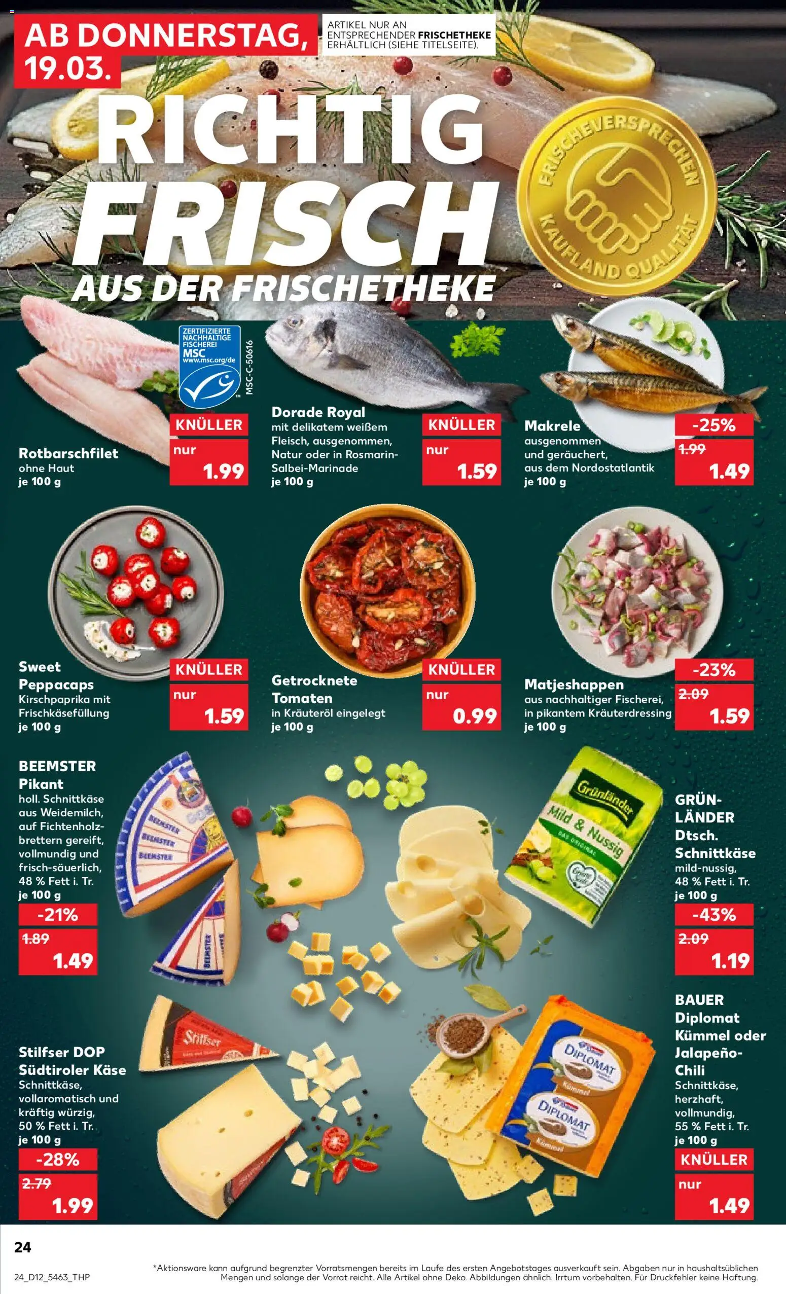 Kaufland Prospekt Hamburg	 – gültig ab 19.03.2026 | Seite: 24 | Produkte: Dorade, Käse, Grunlander, Chili