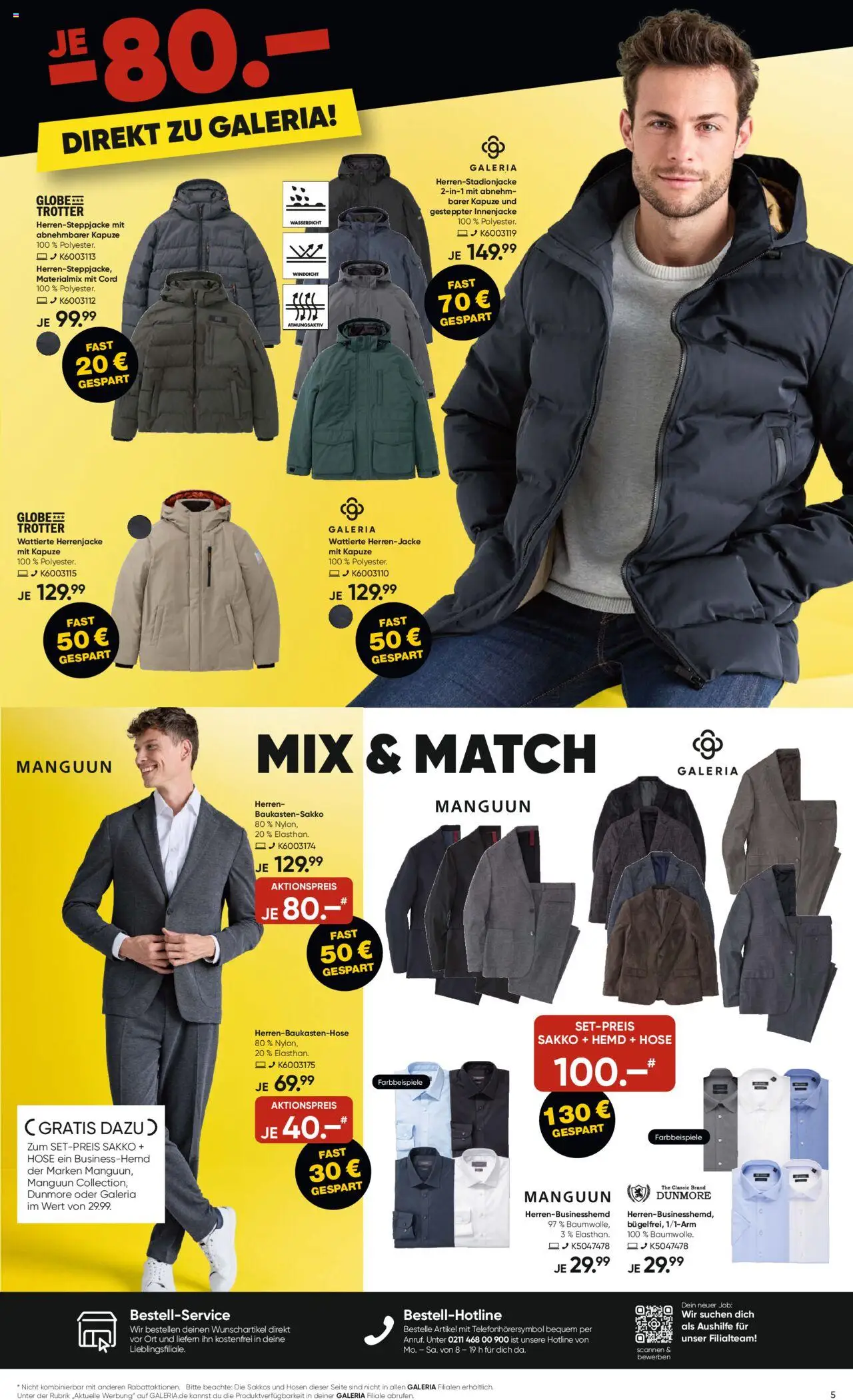Galeria Karstadt Kaufhof Prospekt 	 – gültig ab 15.10.2025 | Seite: 5 | Produkte: Sakko, Hemd, Hose