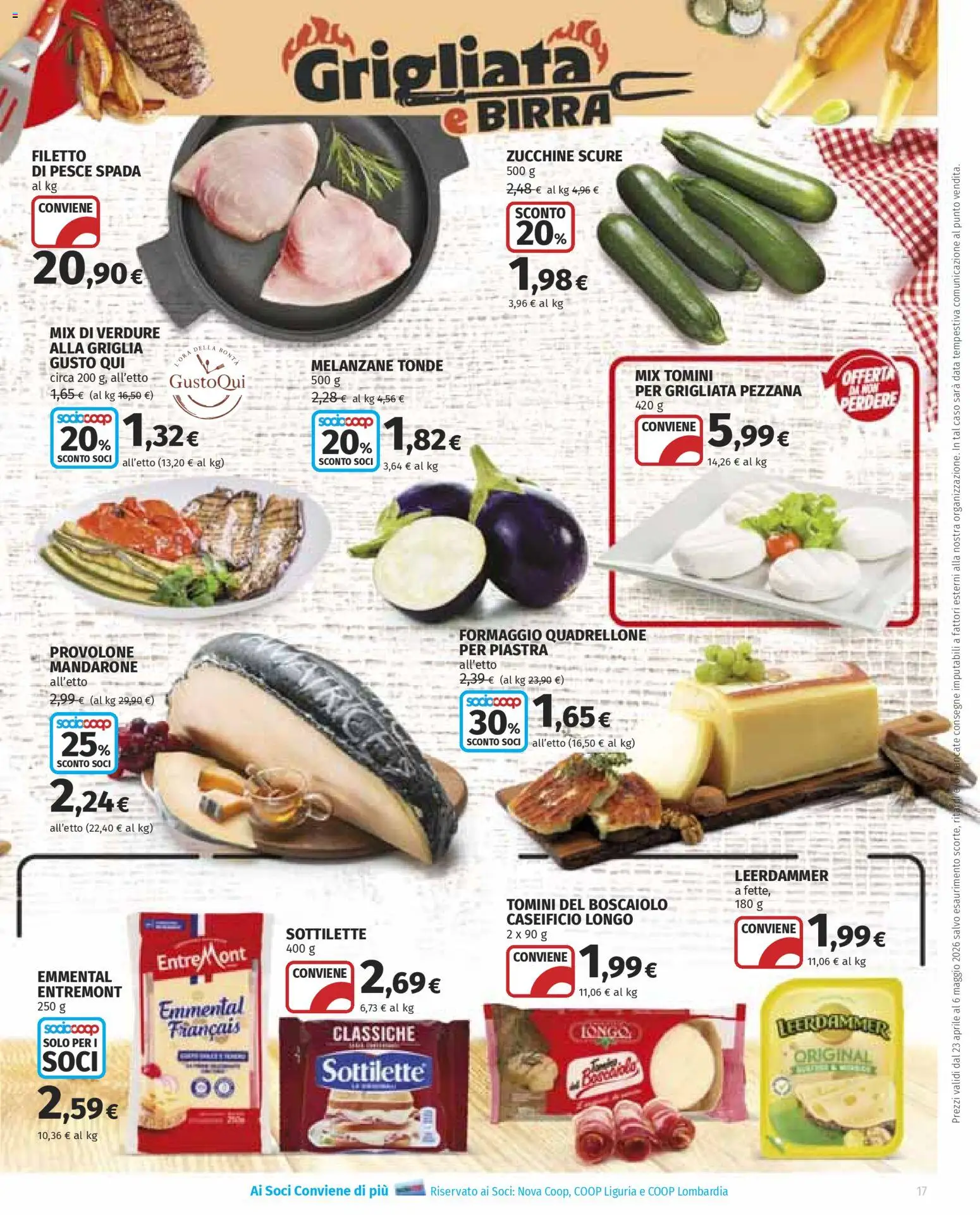 Volantino Ipercoop del 23.04.2026 | Pagina: 17 | Prodotti: Verdure, Formaggio, Zucchine, Emmental