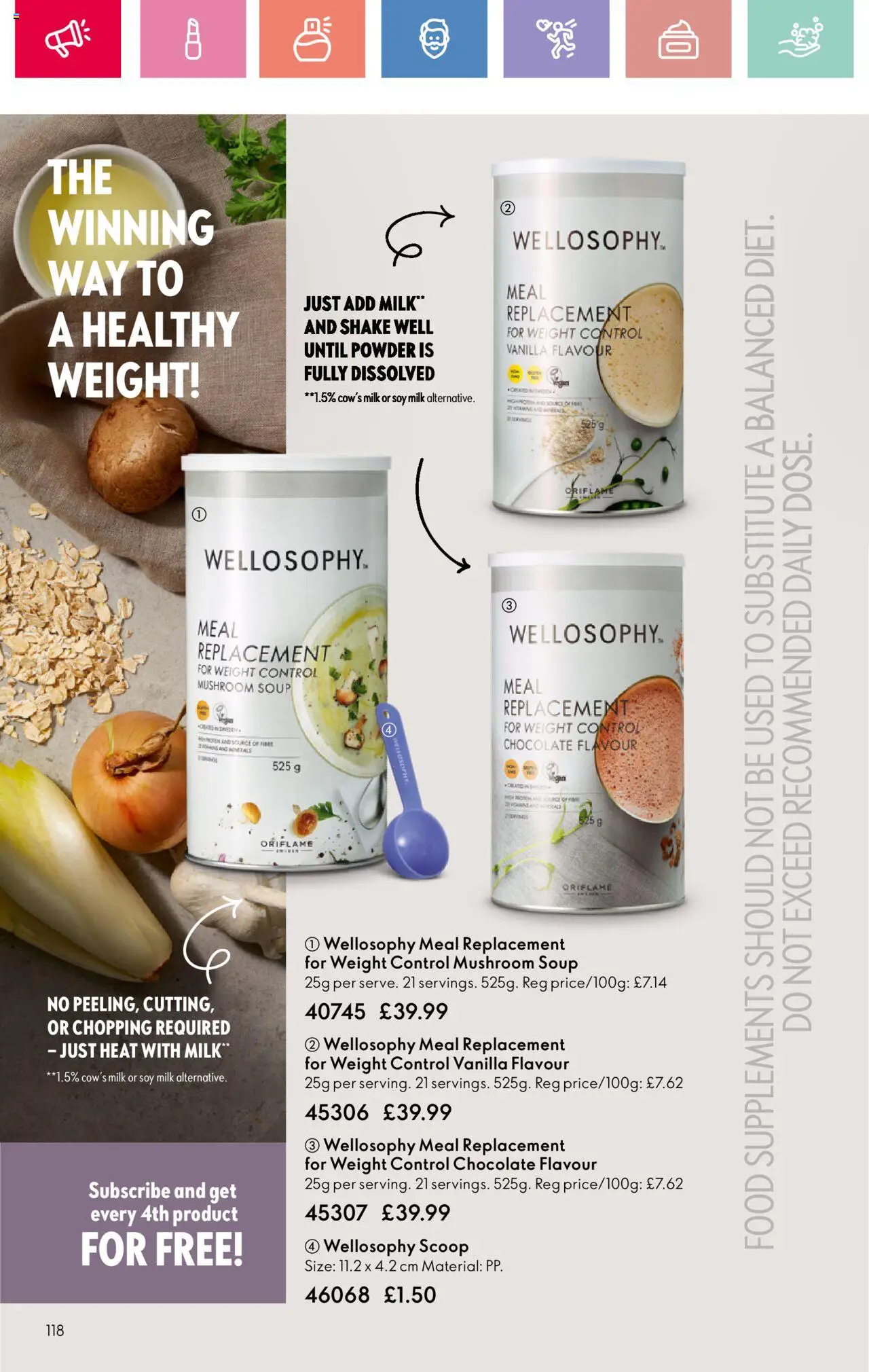  | Page: 118 | Products: Powder, Milk, Weight, Vanilla