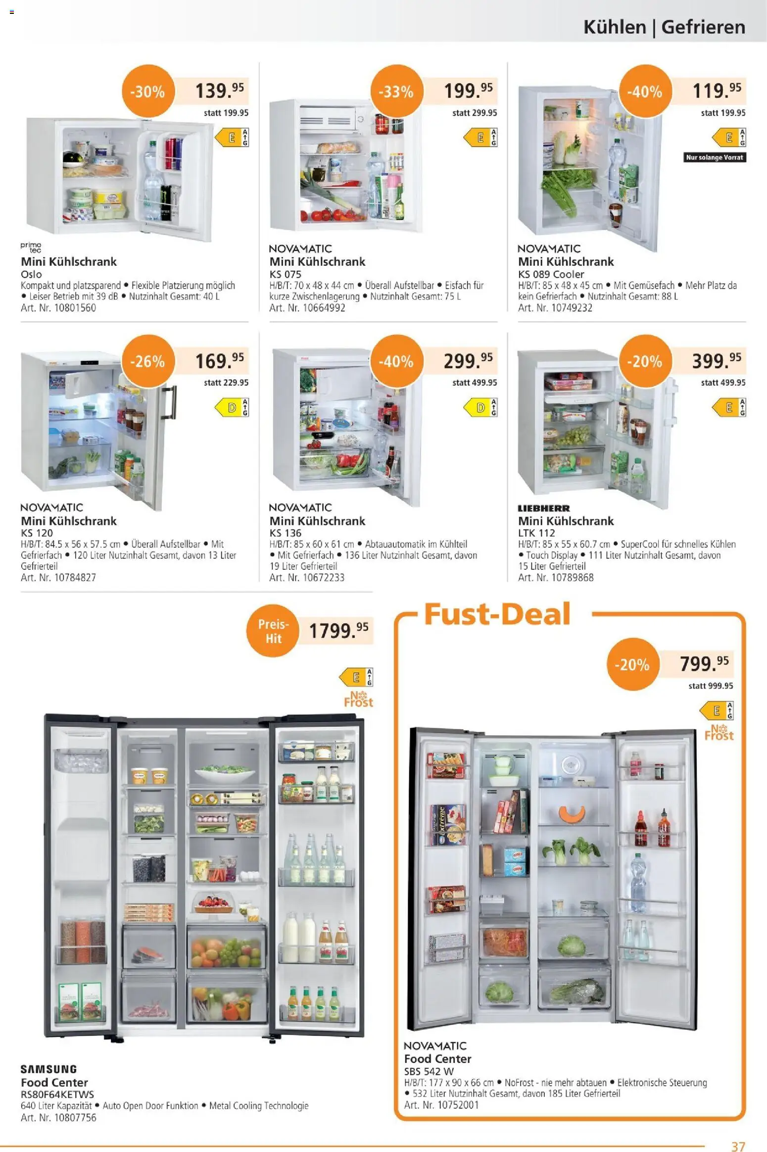 Fust Aktionen – gültig ab 26.01.2026 | Seite: 37 | Produkte: Samsung, Kühlschrank, Liebherr
