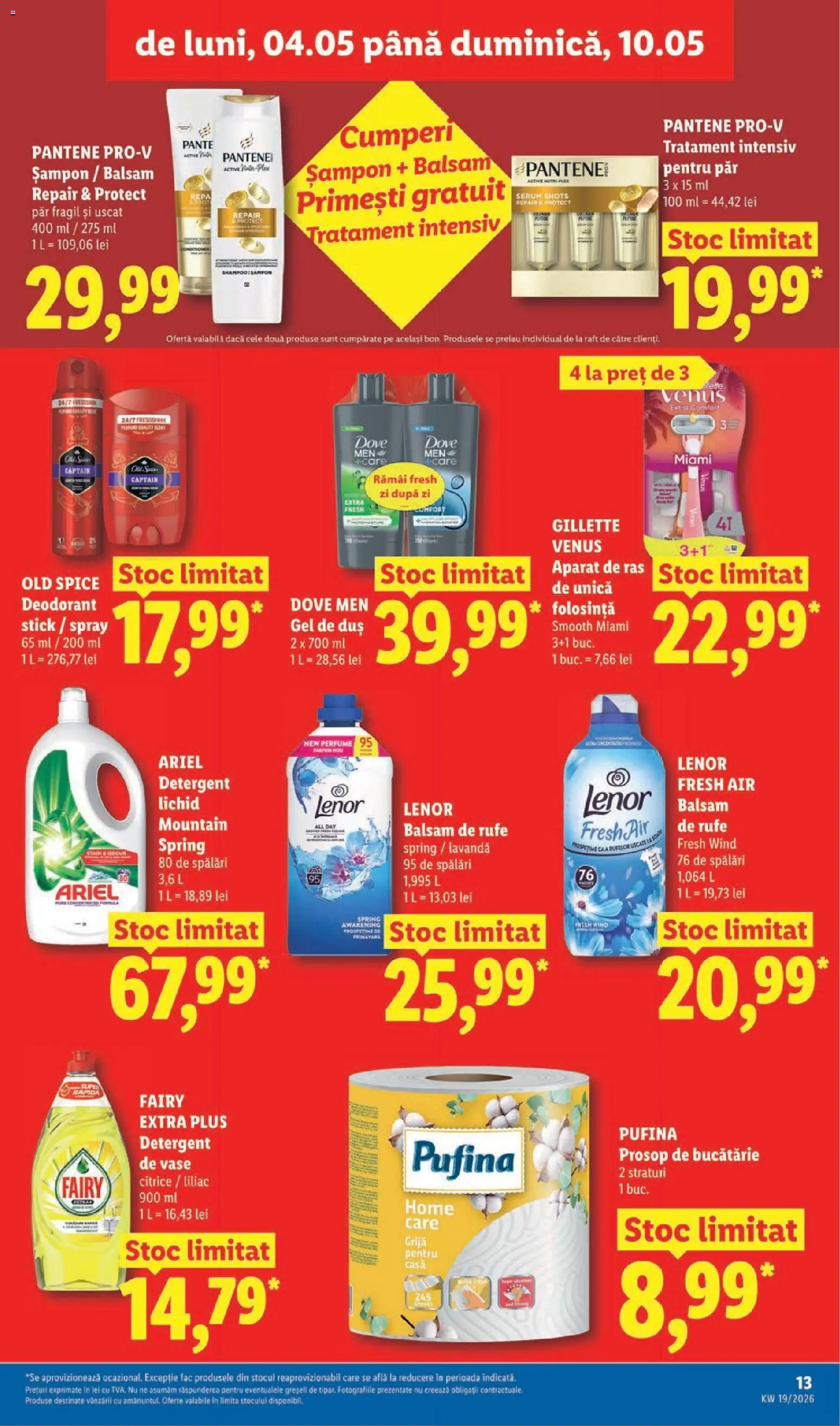 Noul catalog Lidl – valabil de la 04.05.2026 | Pagină: 13 | Produse: Kısırlaştırılmış Kedi Maması, Bucătărie, Șampon, Balsam