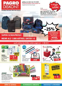 Vorschau von dem Prospekt - Pagro-Diskont Super-Schulpreise gültig ab 28.08.2025