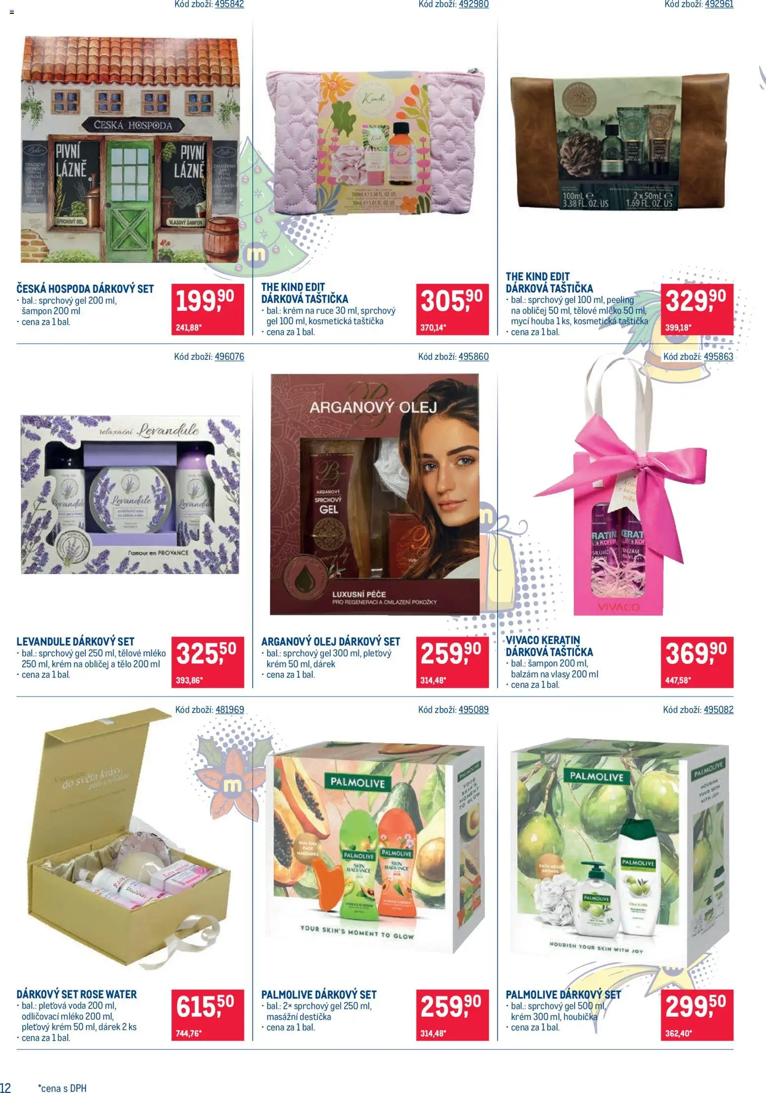 Makro leták - Dárkové balíčky od 22.10.2025 | Strana: 12 | Produkty: Voda, Mléko, Krém, Balzám na vlasy