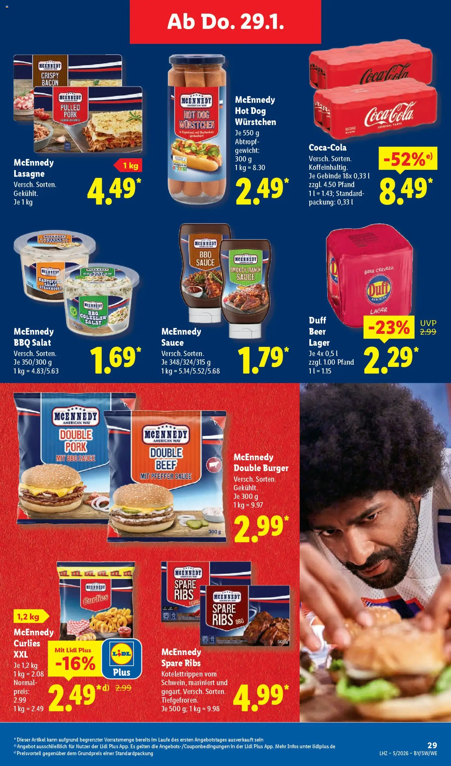 Lidl Prospekt Aarbergen – gültig ab 26.01.2026 | Seite: 51 | Produkte: Gewicht, Coca cola, Spare ribs, Salat