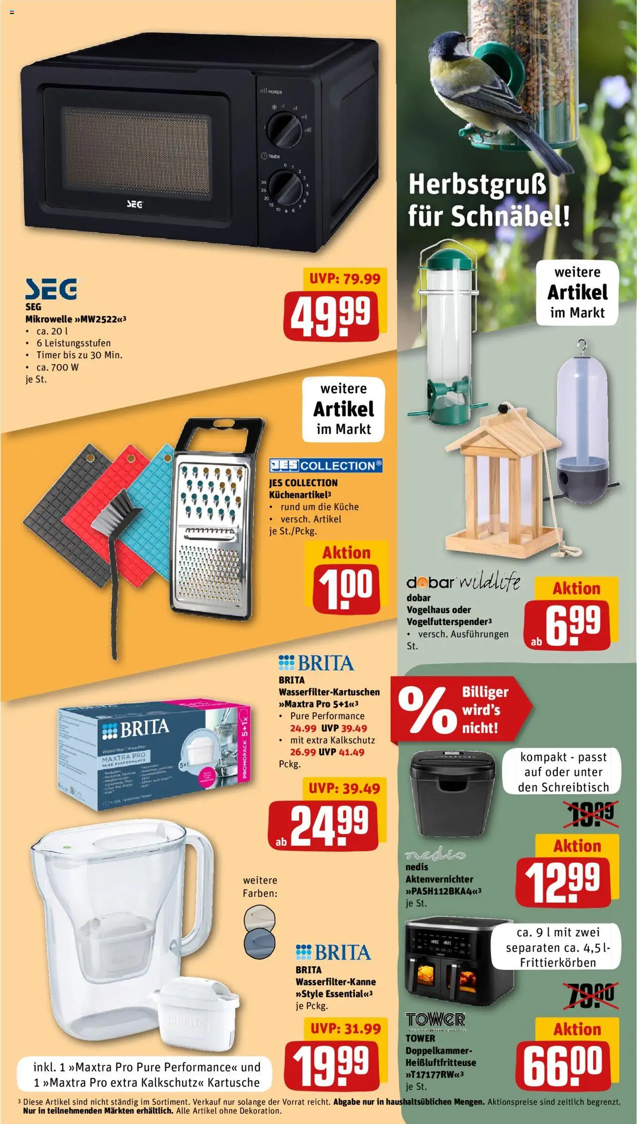 Rewe Prospekt 	 – gültig ab 13.10.2025 | Seite: 29 | Produkte: Aktenvernichter, Mikrowelle, Küche, Heißluftfritteuse