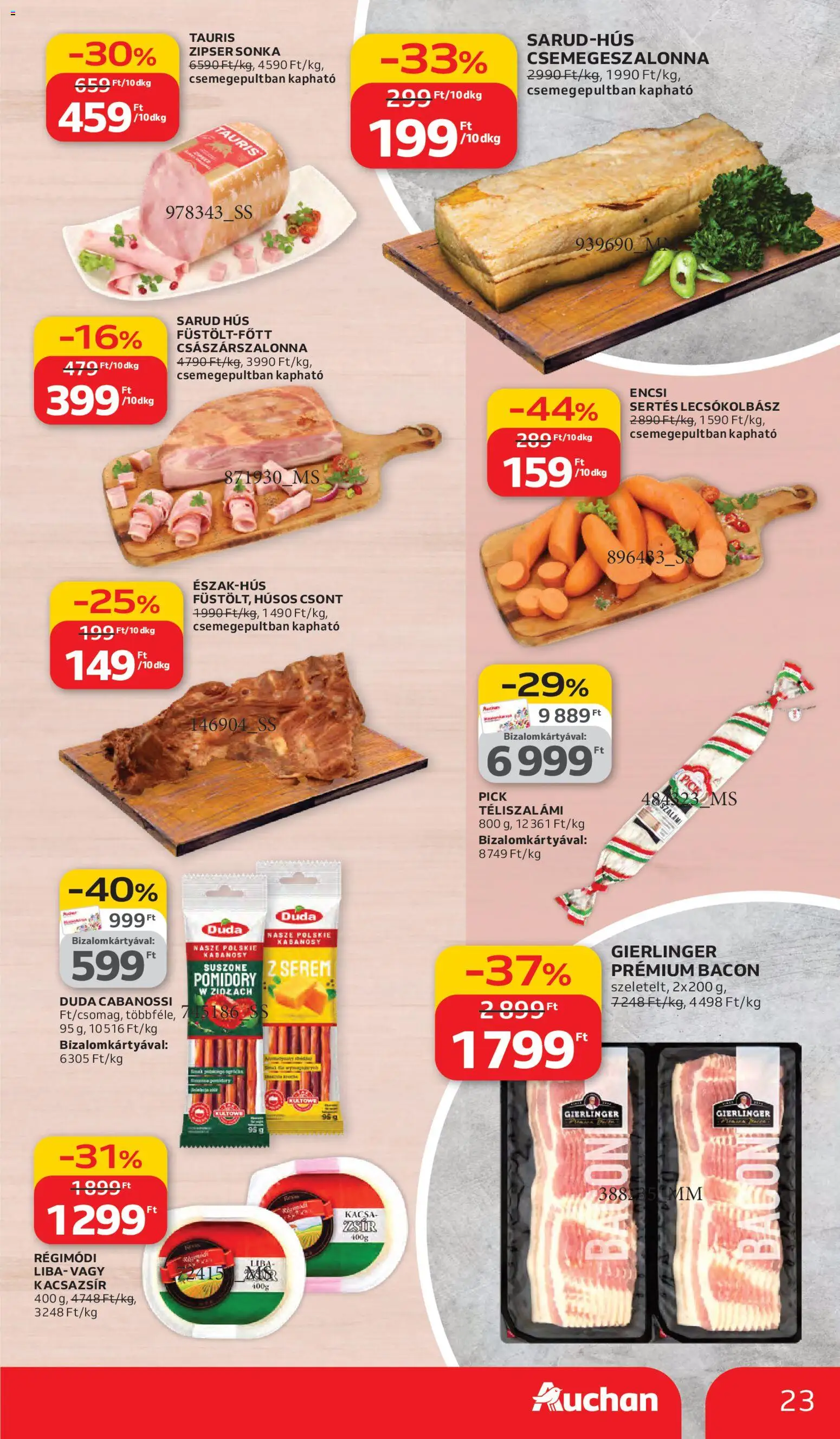 Auchan akciós ujság - amely érvényes a következő dátumtól: 05.03.2026 | Oldal: 23 | Termékek: Liba, Lecsókolbász, Téliszalámi, Kacsazsir