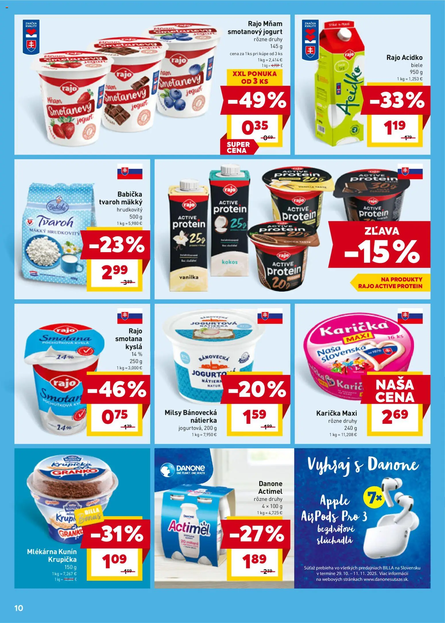 Nové Billa akcie – leták je platný od 29.10.2025 | Strana: 10 | Produkty: Slúchadlá, Apple, Granko