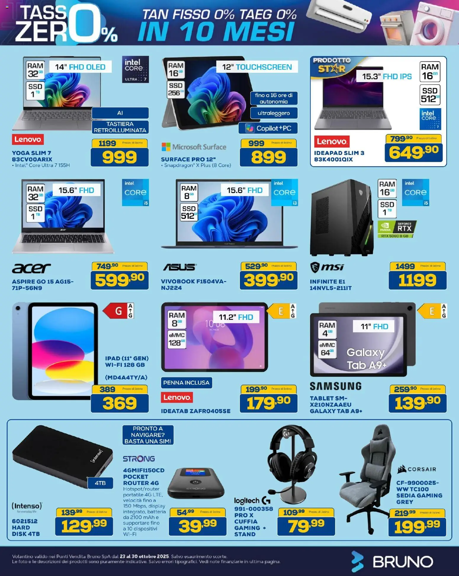 Volantino BRUNO del 23.10.2025 | Pagina: 3 | Prodotti: Router, Tablet, Ipad, Batteria