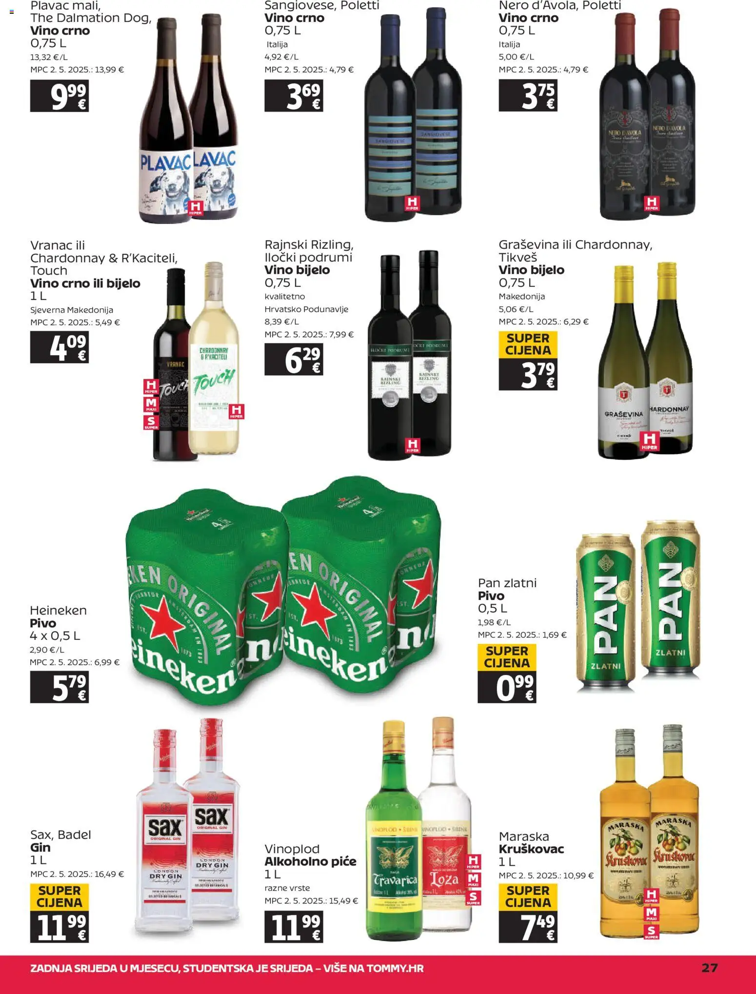 Tommy katalog | vrijedi od 19.03.2026 | Stranica: 27 | Proizvodi: Gin, Vino, Heineken, Crno vino