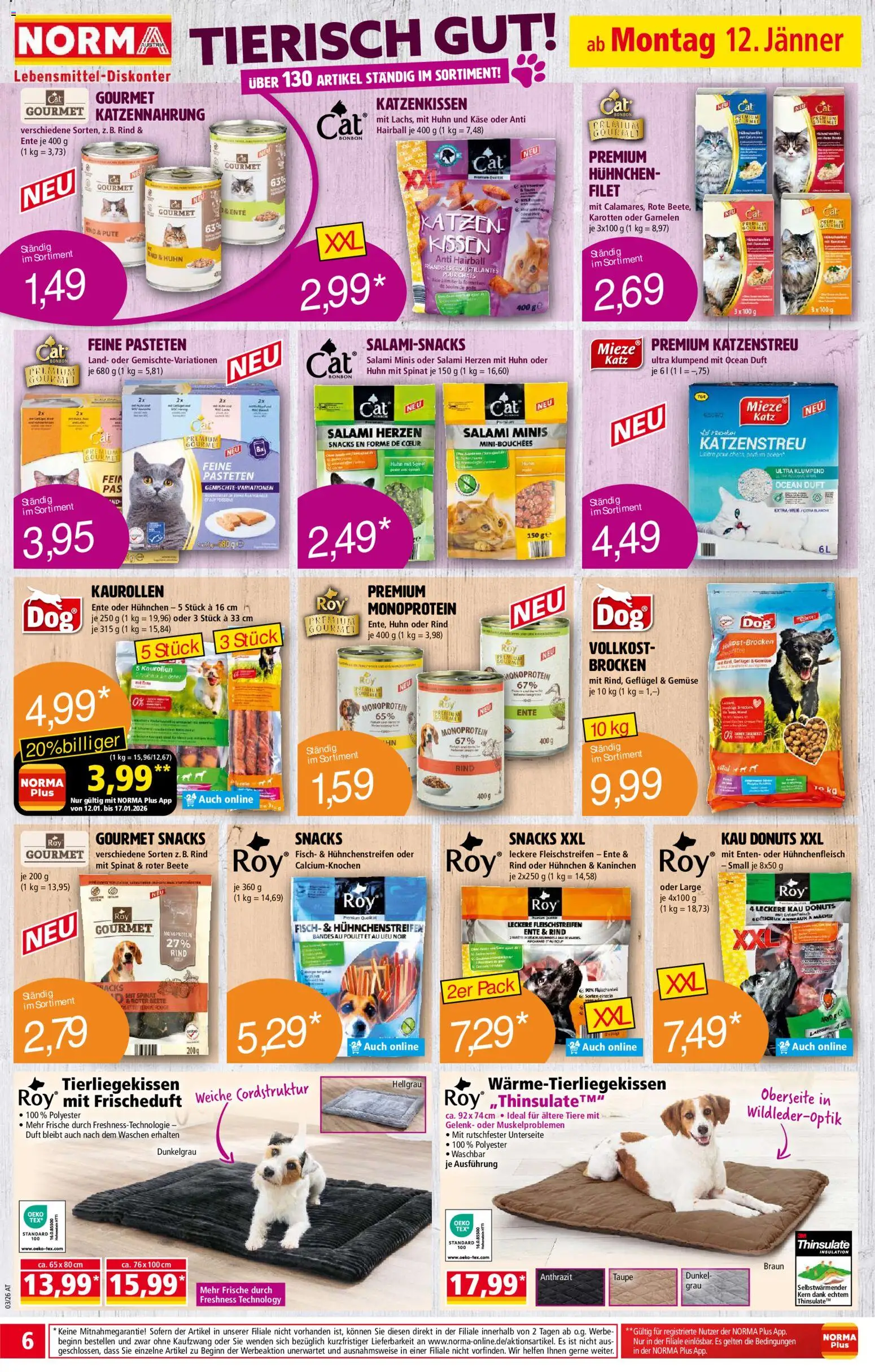 Norma Flugblatt gültig ab 12.01.2026 | Seite: 6 | Produkte: Kissen, Parfüm, Rouge, Fisch
