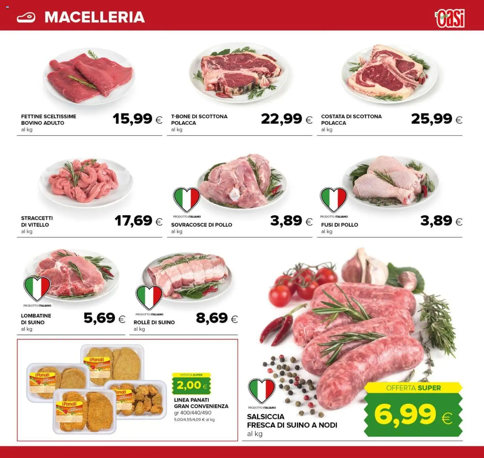 Volantino Oasi del 15.01.2026 | Pagina: 5 | Prodotti: Pollo, Suino, Salsiccia, Vitello