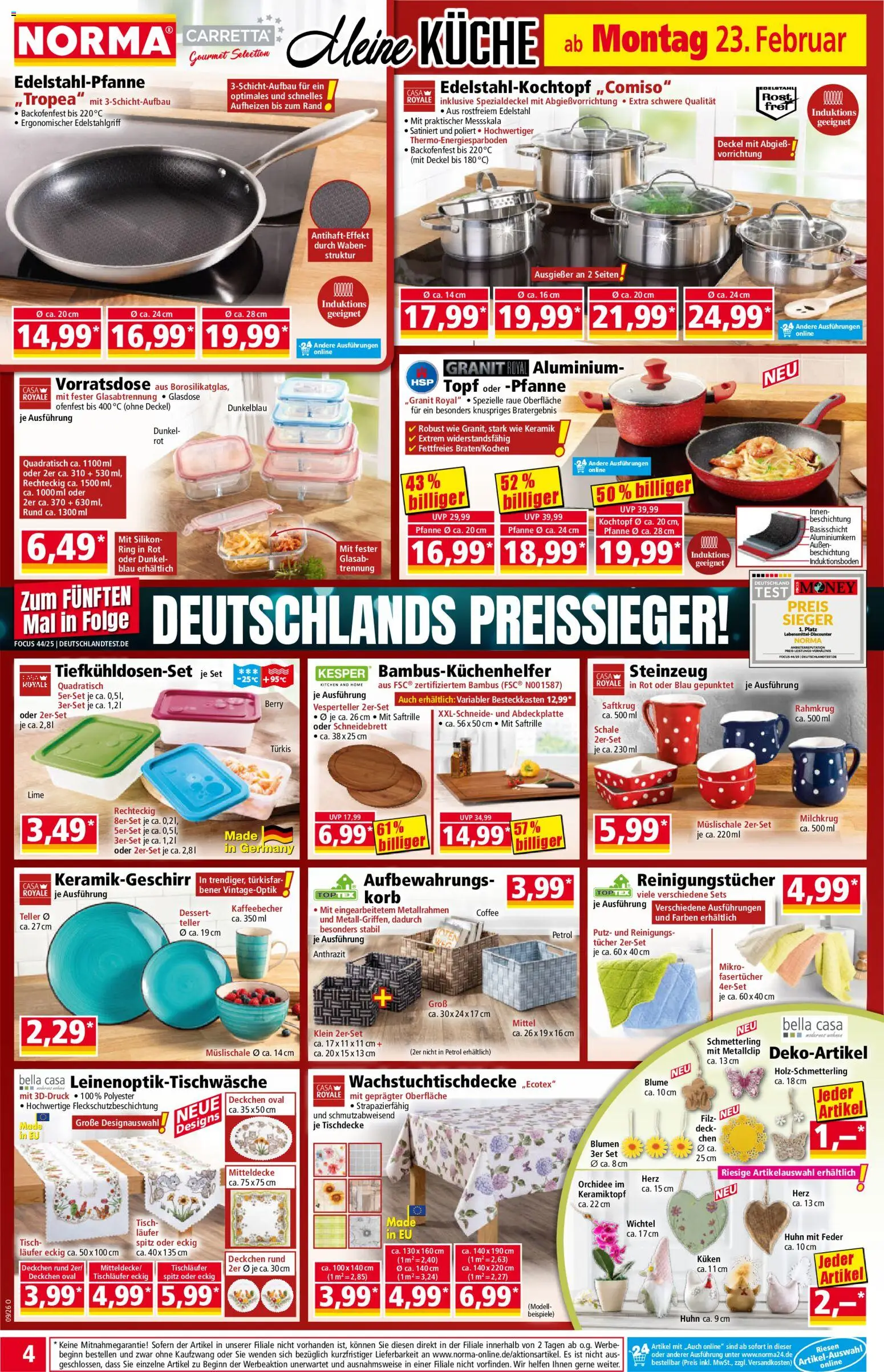 Norma Prospekt 	 – gültig ab 23.02.2026 | Seite: 4 | Produkte: Orchidee, Tisch, Blumen, Küche