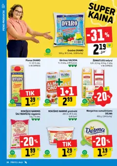 IKI leidinys│galioja nuo 18.08.2025 | Puslapis: 28 | Prekių: Grietinėlė, Margarinas, Pienas, Grietinė