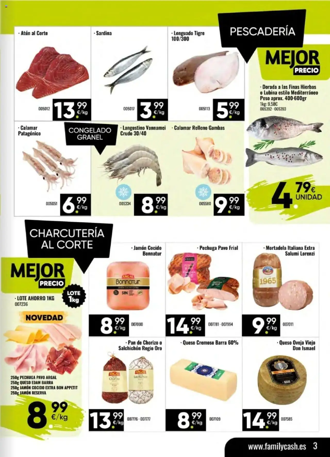 Family Cash folleto │ válido desde el 08.09.2025 | Página: 3 | Productos: Pan, Jamón cocido, Mortadela, Langostino
