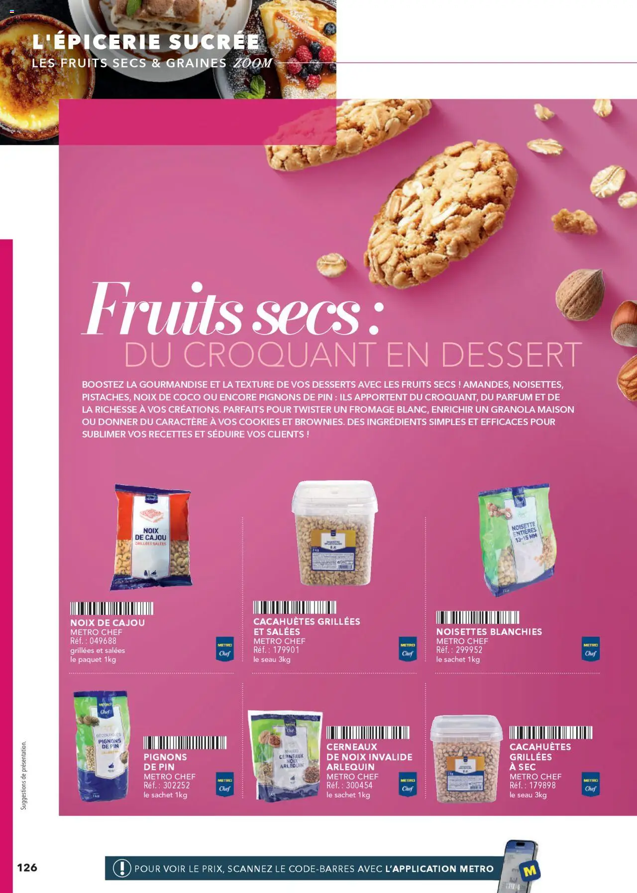  | Page: 126 | Produits: Noix de cajou, Cookies, Noix, Pignons de pin