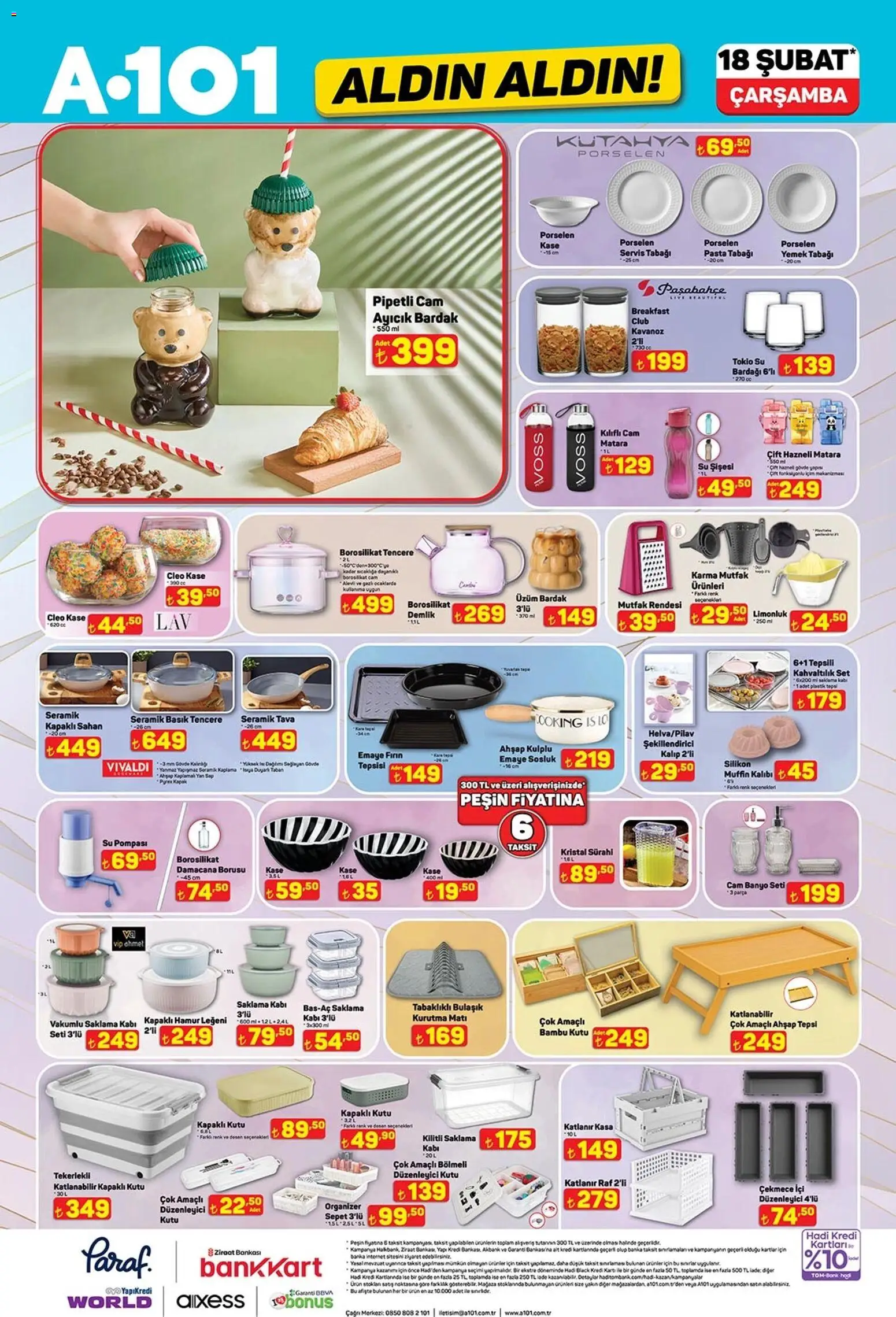 A101 Katalog Aldın Aldın - 18.02.2026 tarihinden itibaren geçerlidir | Sayfa: 8 | Ürünler: Kaşe, Sepet, Tepsi, Kasa