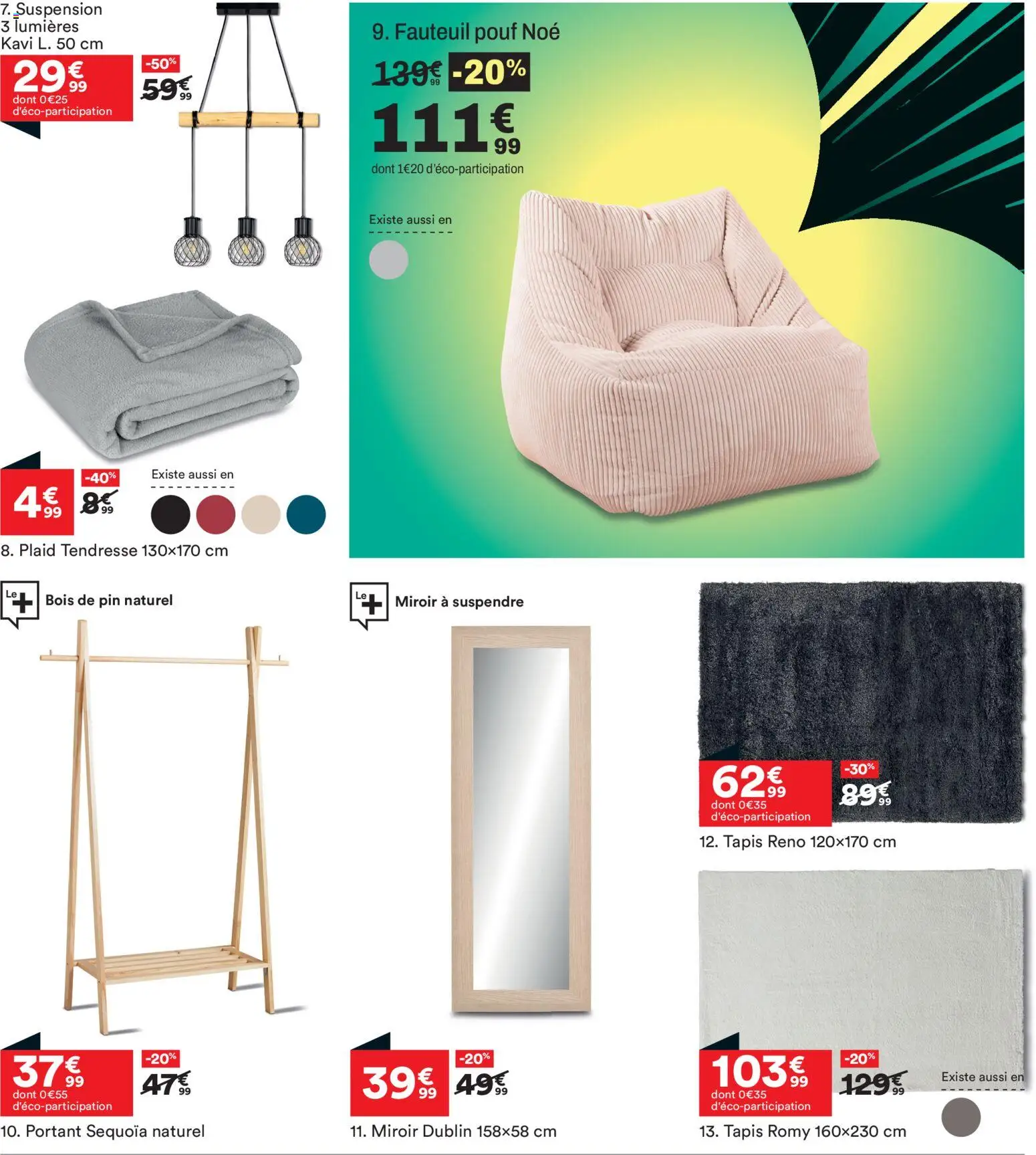 {H1} | Page: 9 | Produits: Suspension, Fauteuil, Miroir, Tapis