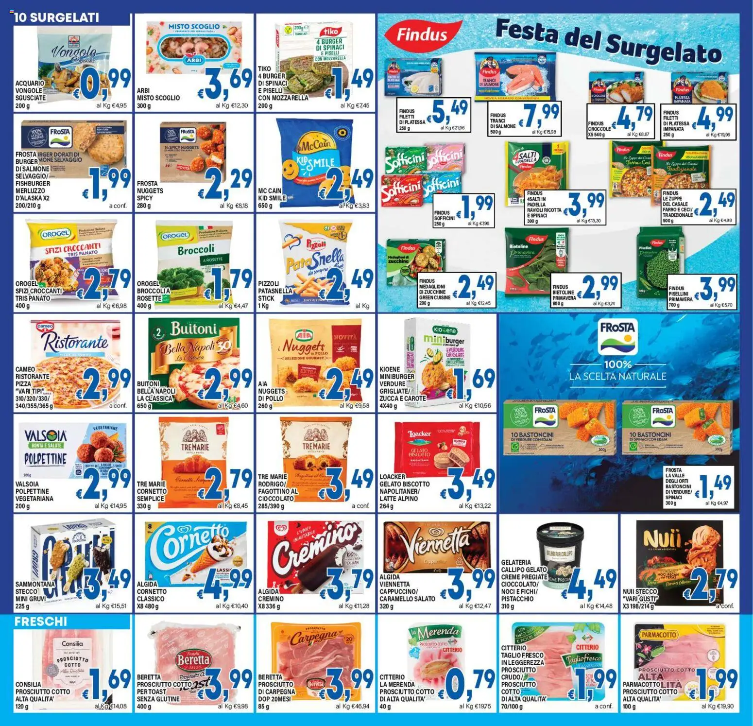 Volantino DEM del 18.11.2025 | Pagina: 10 | Prodotti: Salmone, Cornetto, Spinaci, Broccoli