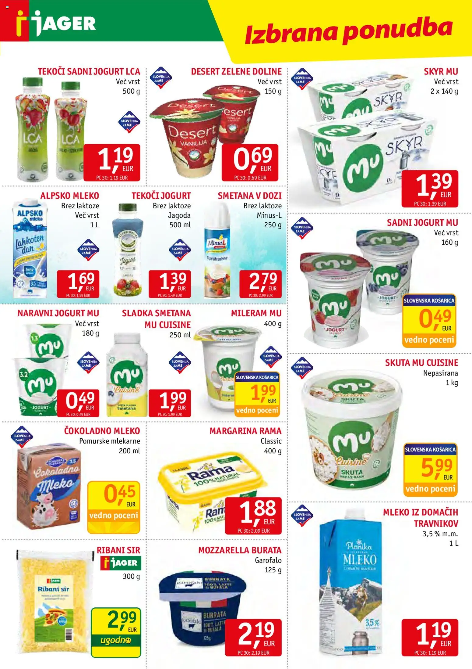 Novi Jager katalog ponudbe – veljaven od 22.04.2026 | Stran: 5 | Izdelki: Margarina, Skyr, Jogurt, Smetana