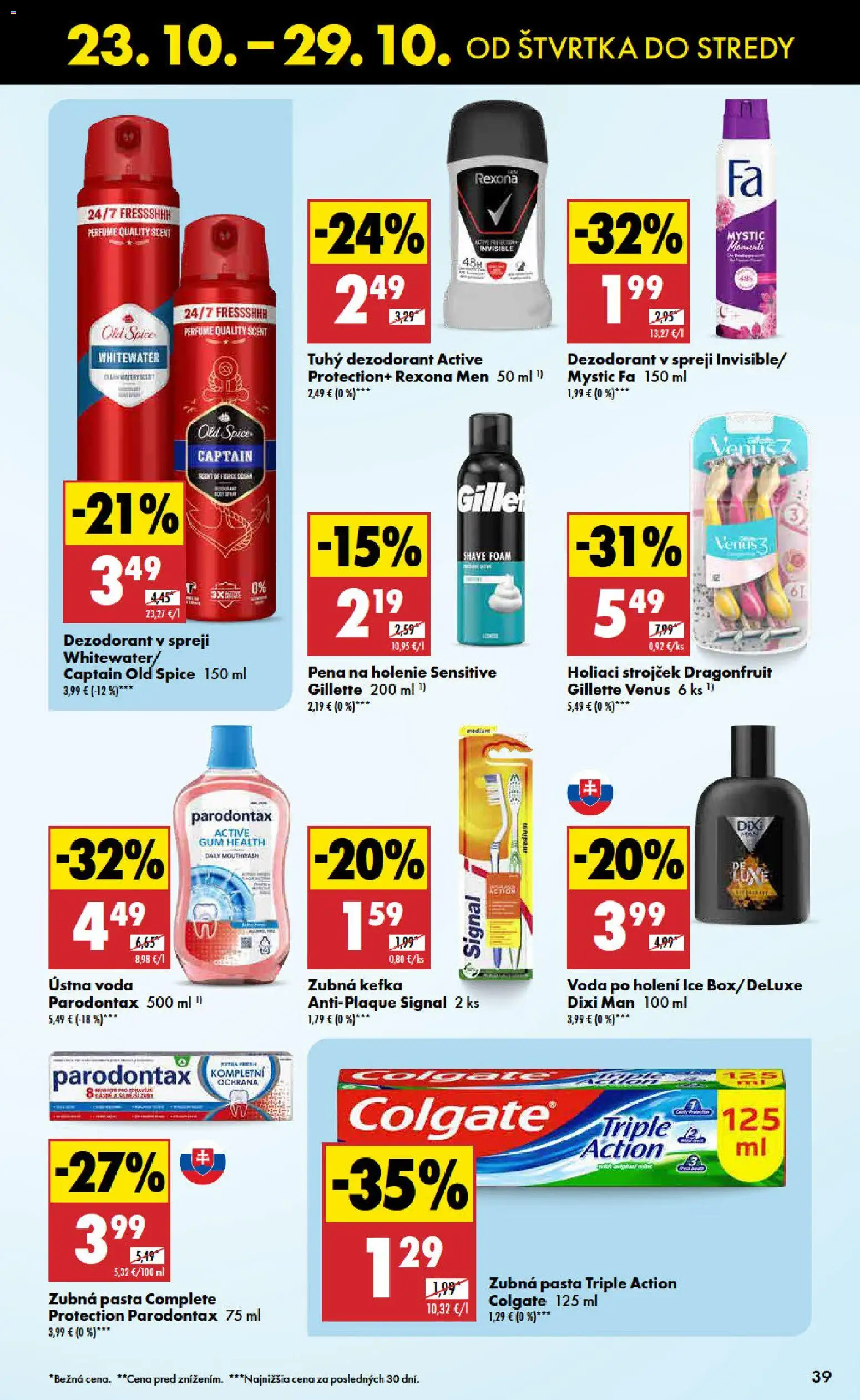 Nové Biedronka akcie – leták je platný od 23.10.2025 | Strana: 39 | Produkty: Zubná kefka, Strojček, Holiaci strojček