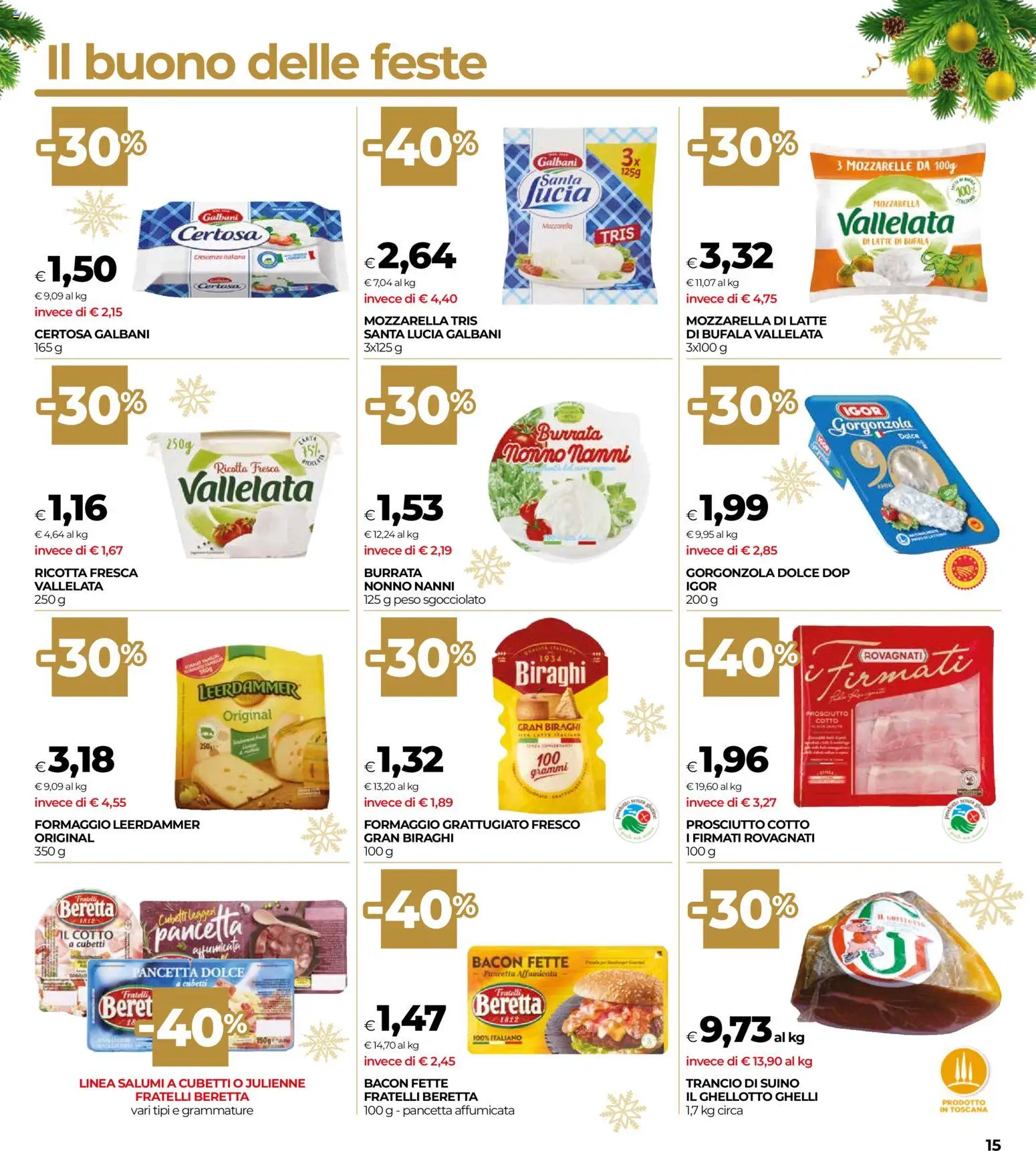 Volantino COOP del 04.12.2025 | Pagina: 15 | Prodotti: Prosciutto Cotto, Suino, Gorgonzola, Burrata
