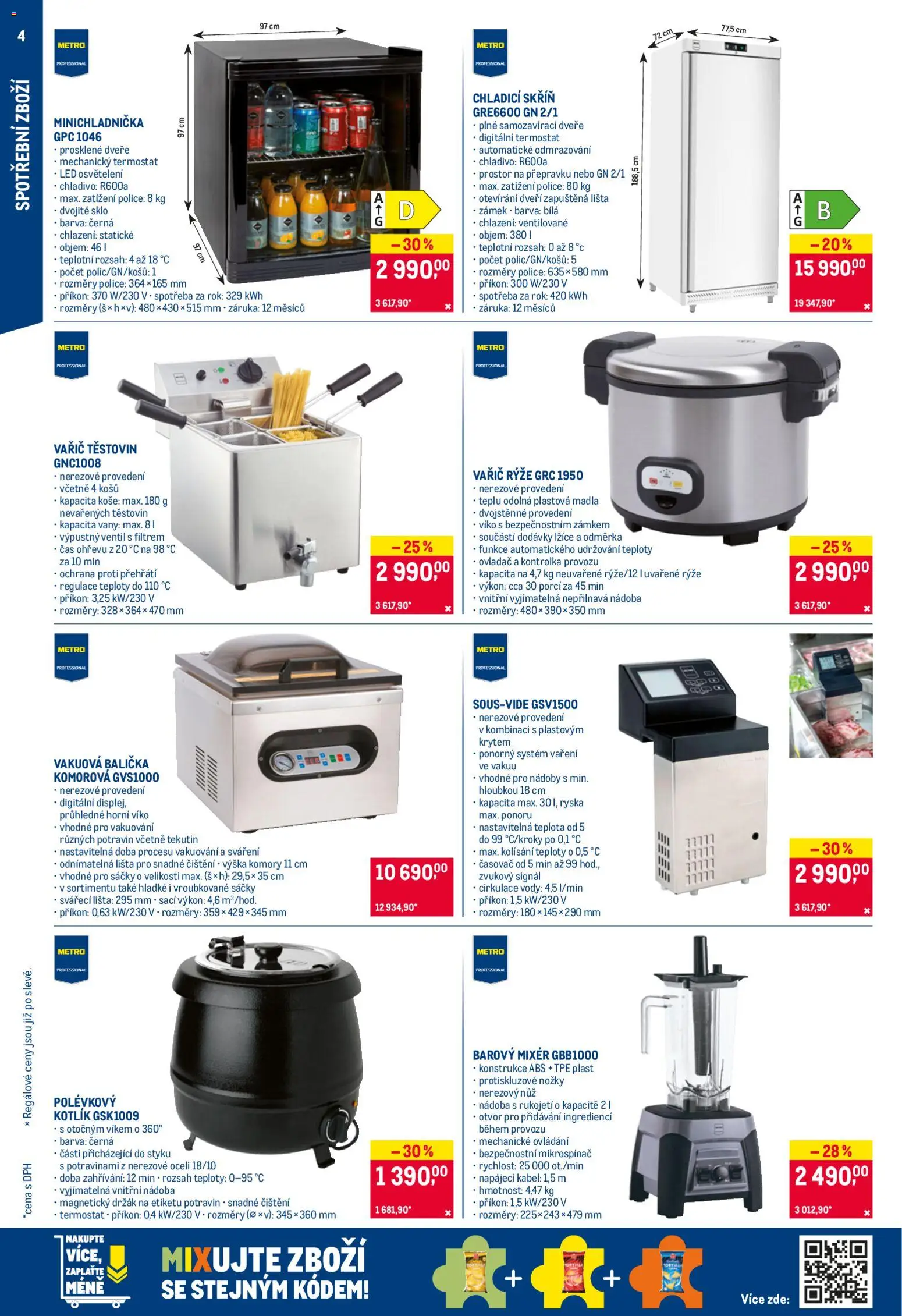 Makro leták - Nepotravinové zboží od 08.04.2026 | Strana: 4 | Produkty: Lžíce, Kabel, Mixér, Vařič