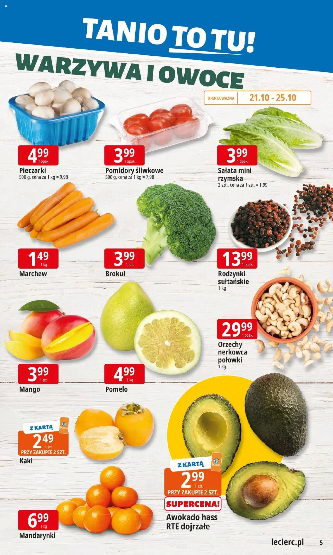 E.Leclerc Gazetka - Elbląg od 20.10.2025 | Strona: 5 | Produkty: Mango, Karta, Awokado, Owoce