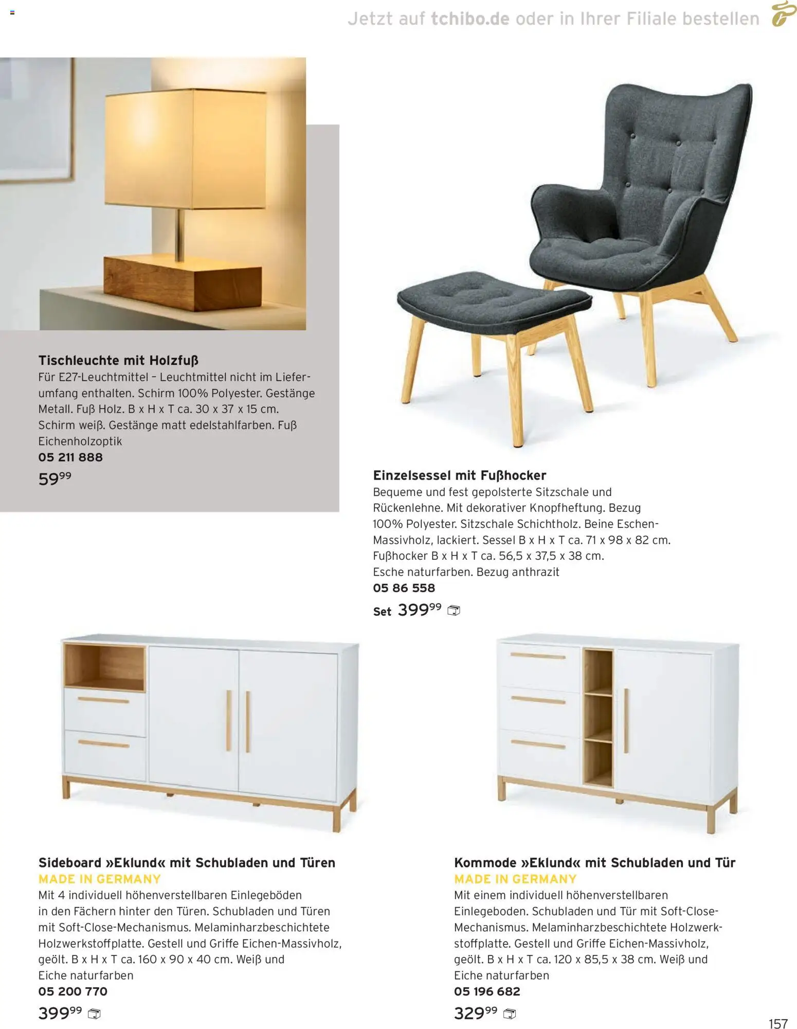 Angebote Tchibo – gültig ab 01.11.2025 | Seite: 157 | Produkte: Sideboard, Kommode, Sessel, Tür