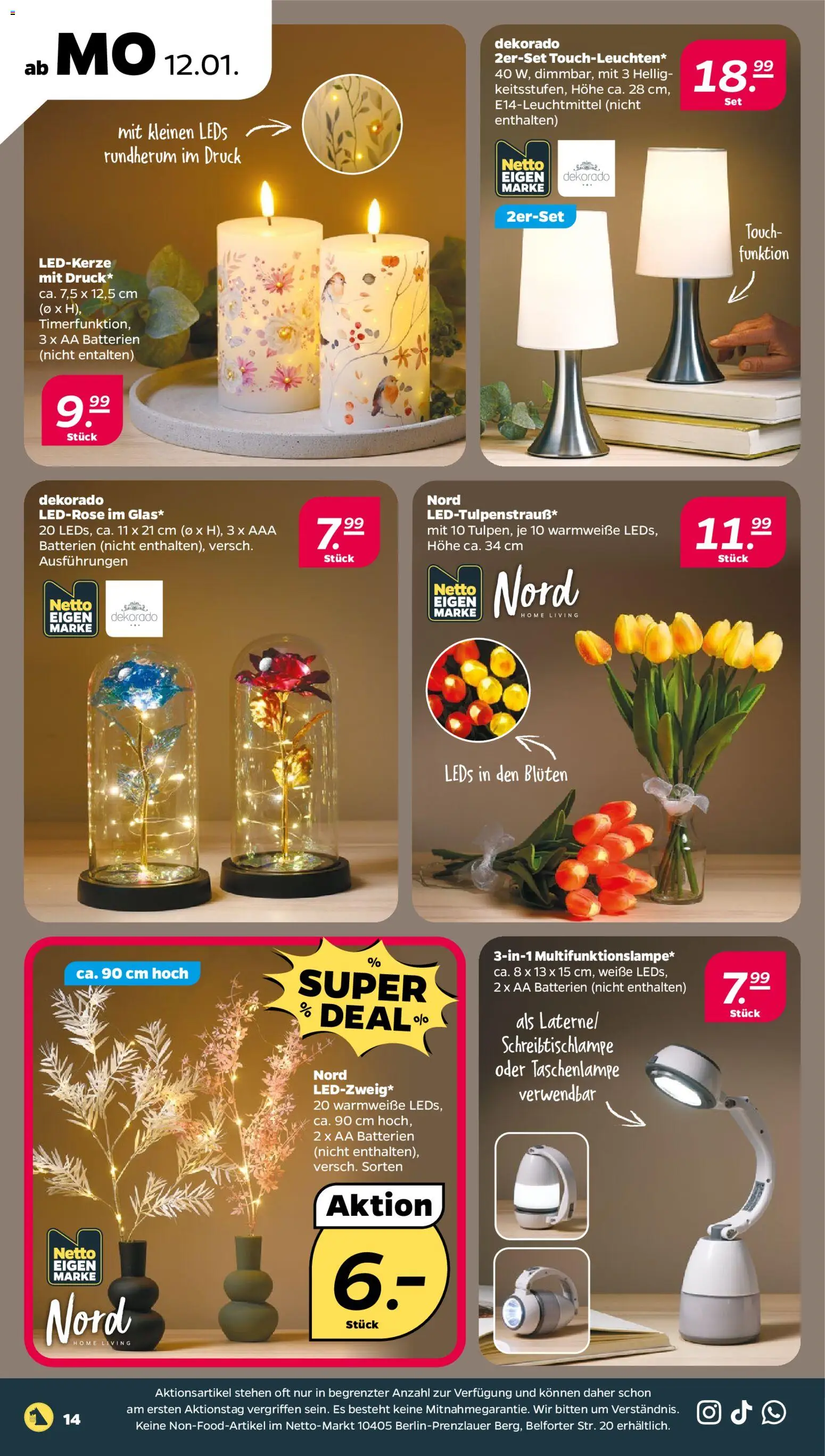 Netto Prospekt 	 – gültig ab 12.01.2026 | Seite: 16 | Produkte: Batterien, Schreibtischlampe