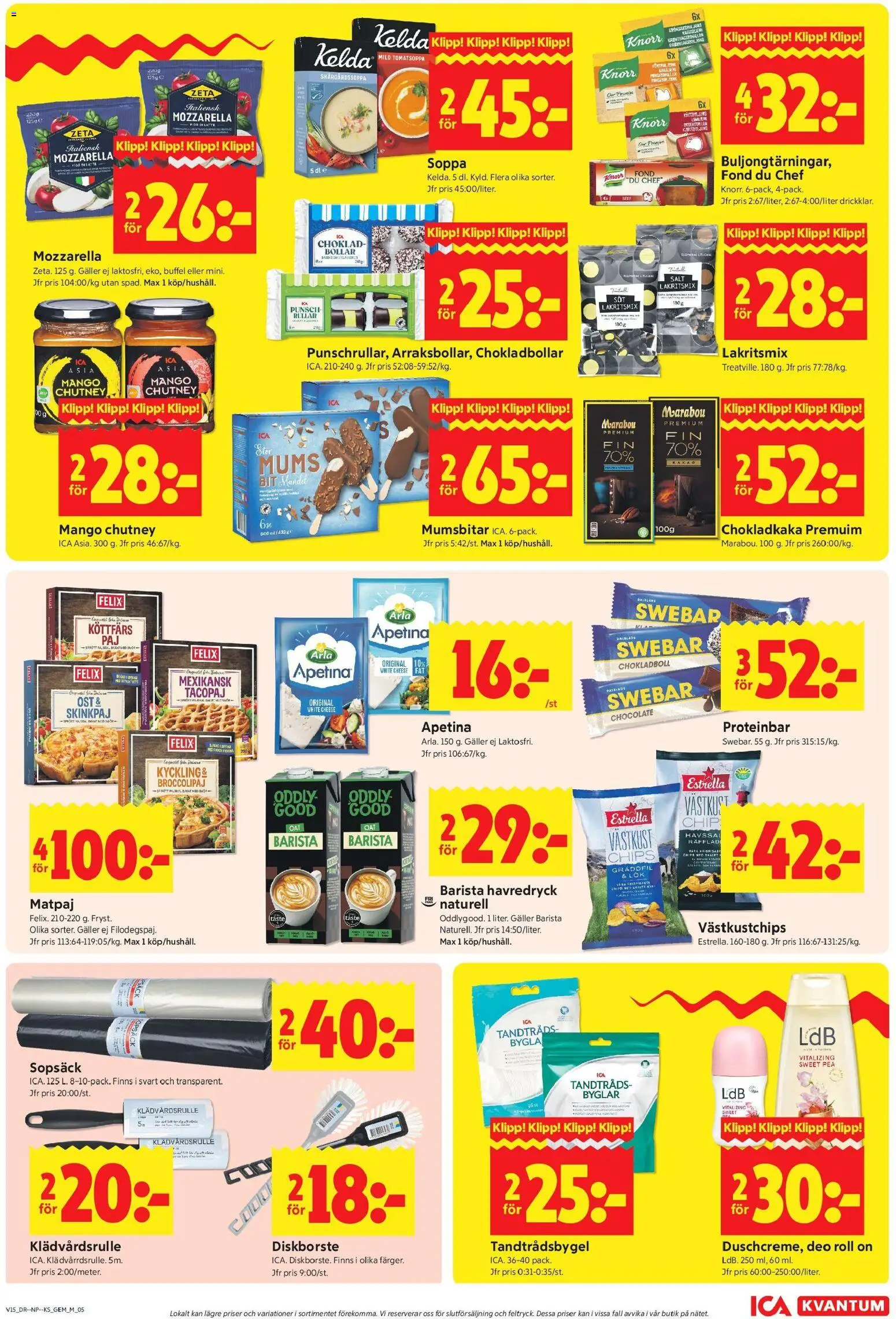 ICA Kvantum reklamblad aktuell från 06.04.2026 | Sida: 7 | Produkter: Salt, Chips, Ost, Soppa