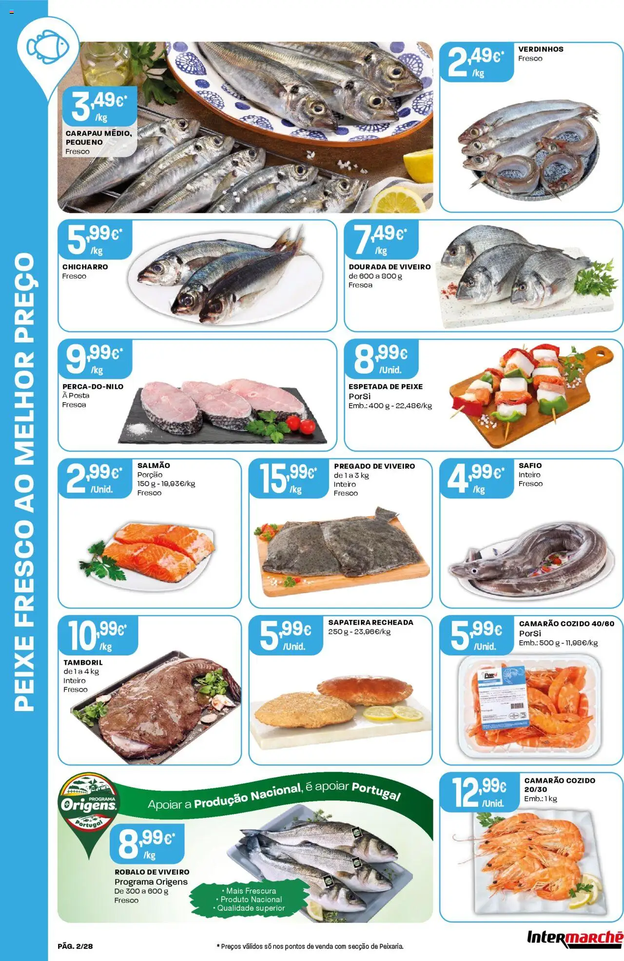 Intermarché folheto │ válido de 19.06.2025 | Página: 2 | Produtos: Dourada, Camarão, Salmão, Tamboril