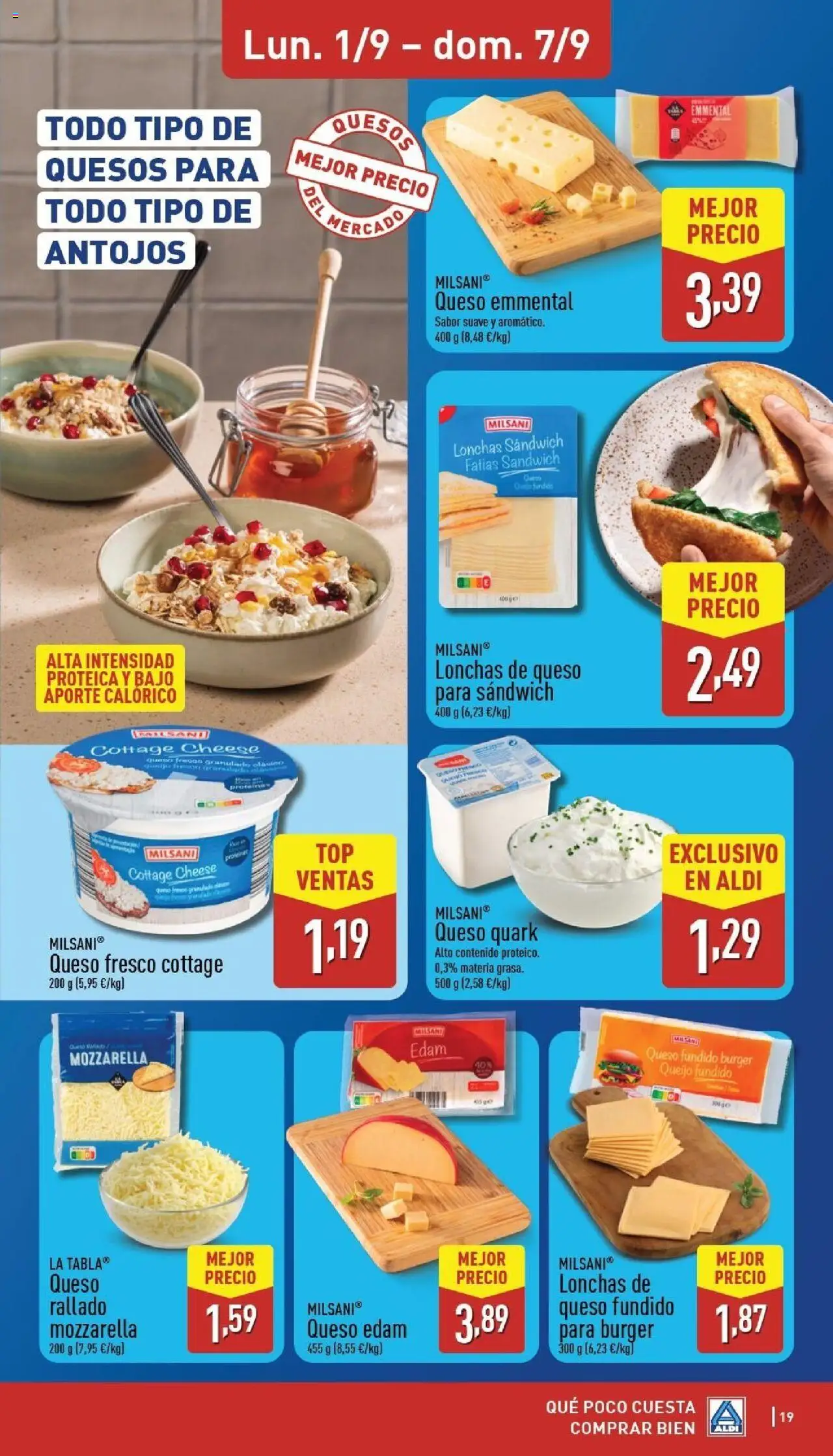 Aldi folleto Canarias │ válido desde el 01.09.2025 | Página: 19 | Productos: Γραβάτα, Queso, Queso fresco, Queso rallado