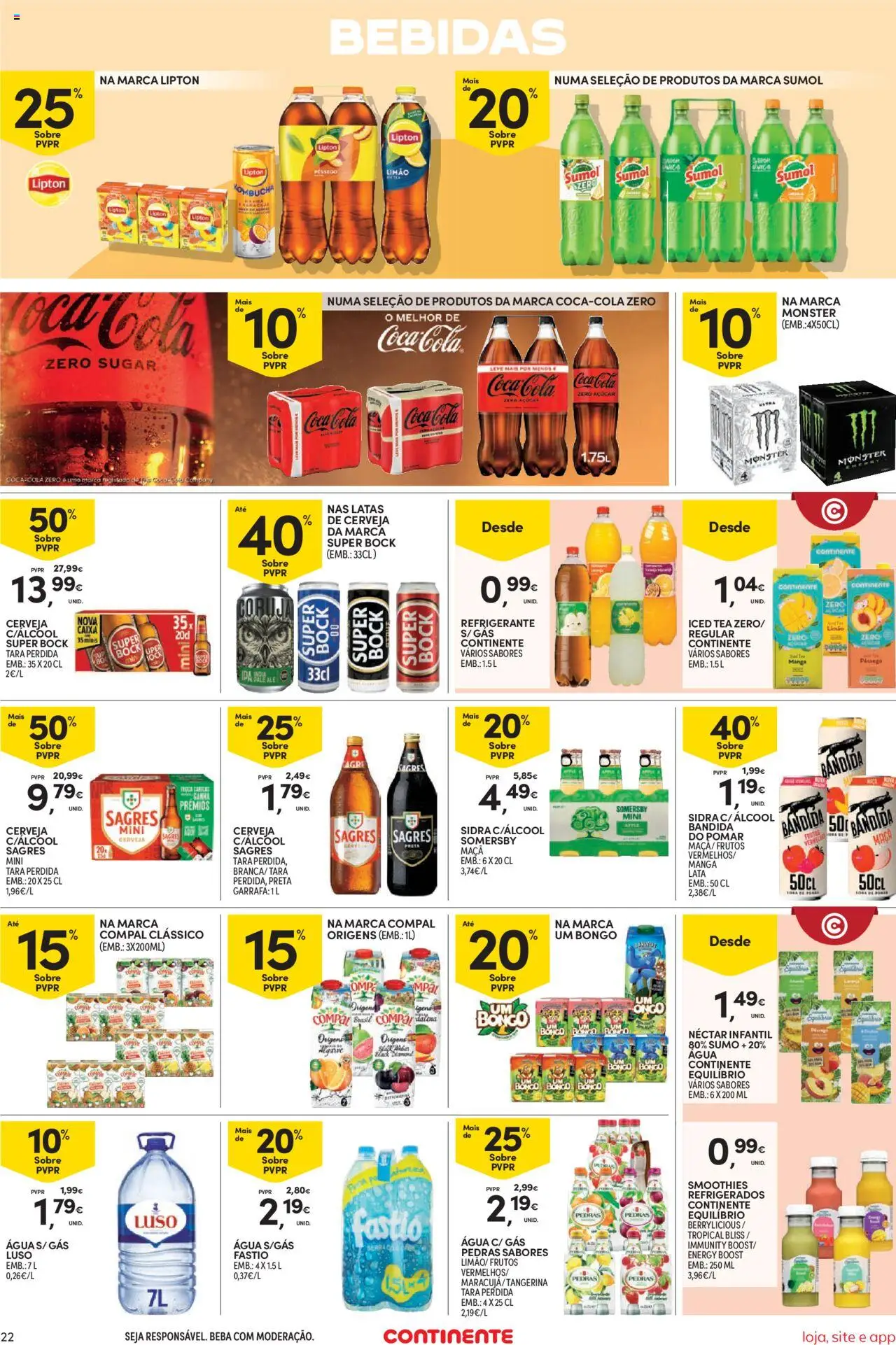 Continente Semanal Continente Bom Dia │ válido de 30.09.2025 | Página: 22 | Produtos: Agua, Maça, Cerveja, Açúcar