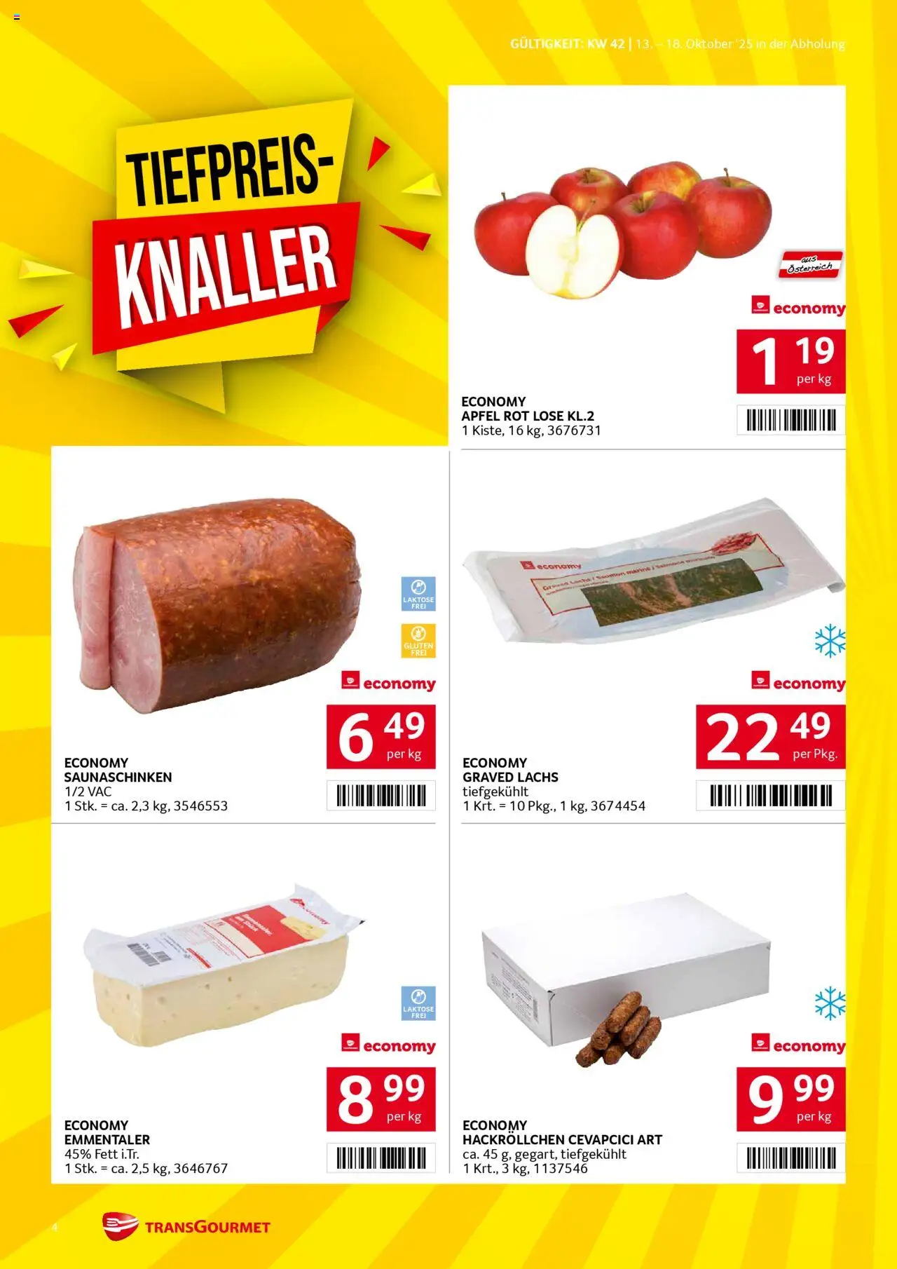 Transgourmet Flugblatt gültig ab 13.10.2025 | Seite: 4 | Produkte: Äpfel