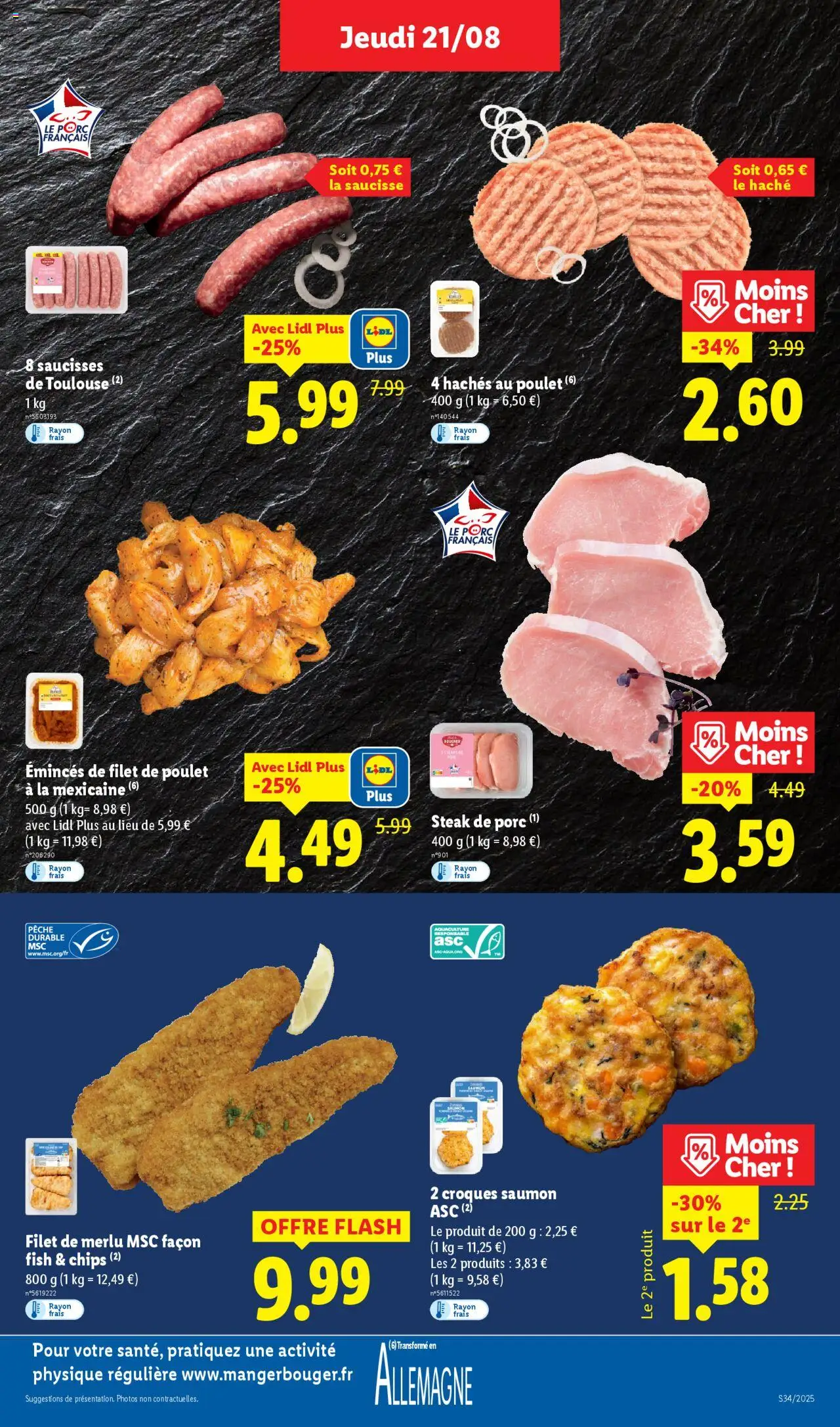  | Page: 5 | Produits: Pêche, Saucisse, Porc, Chips